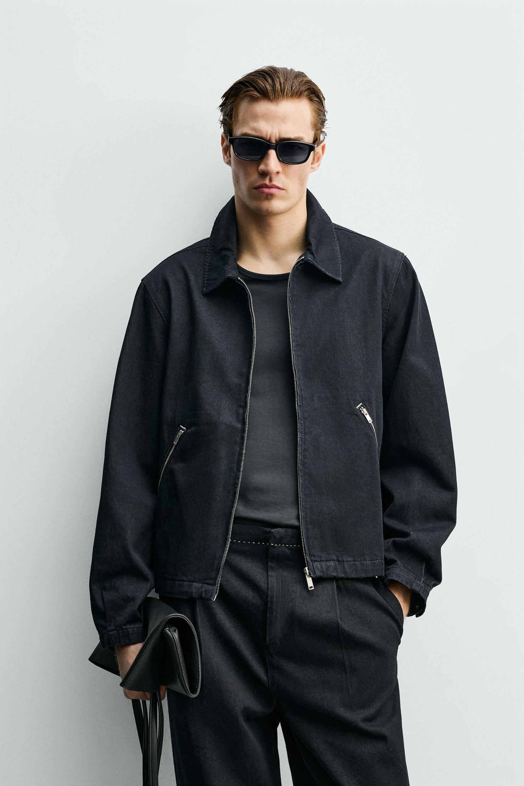 CONTRAST TOPSTITCH DENIM JACKET Product Image