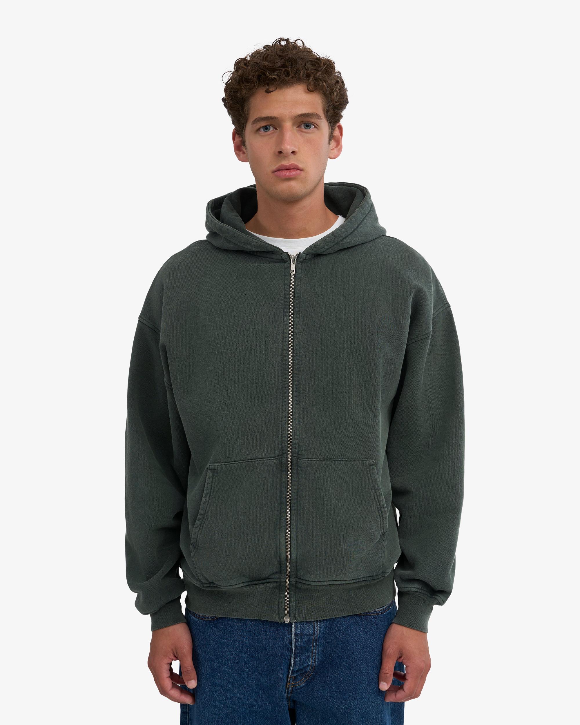 Organic Oversized Zip Hood - Deep Black Product Image