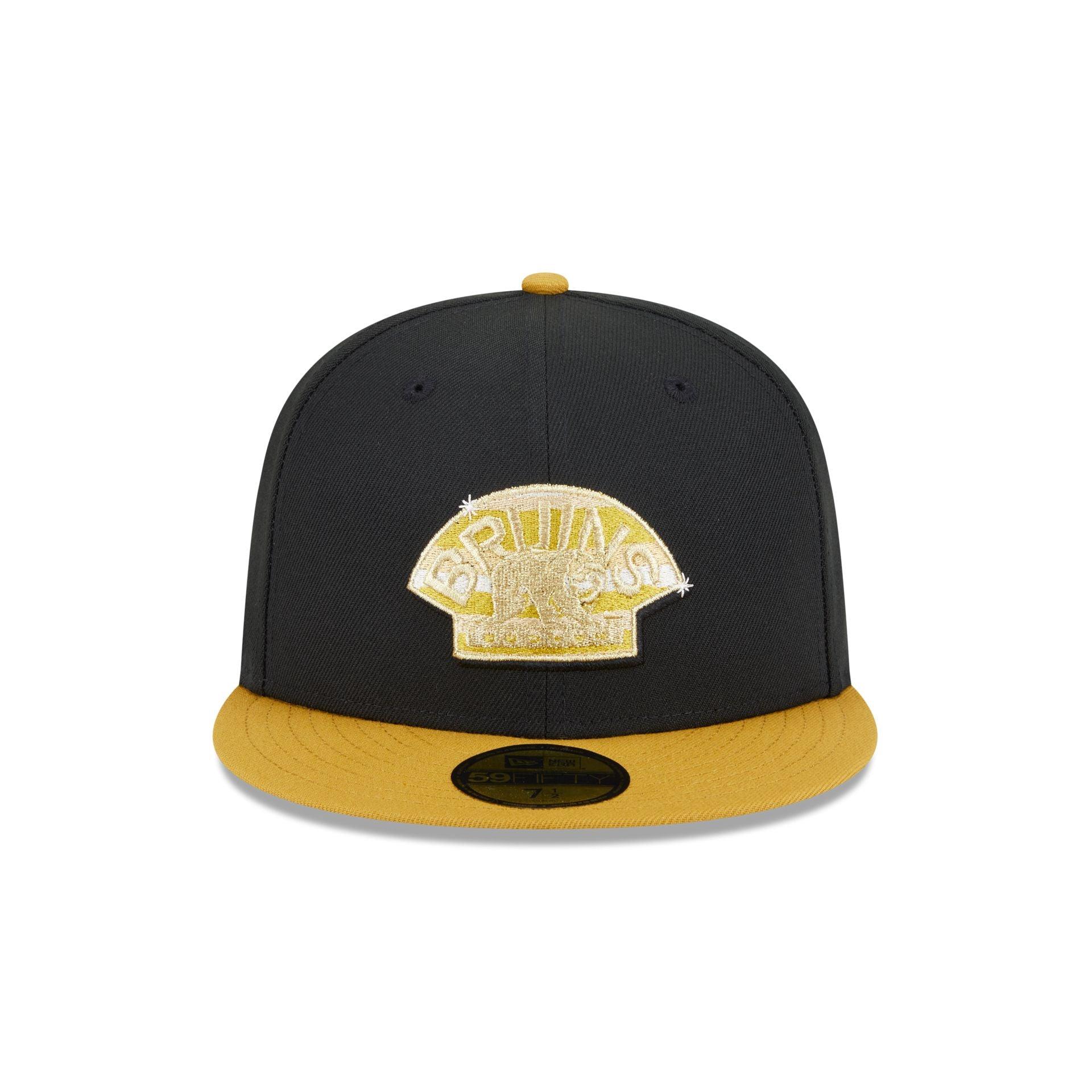 Boston Bruins Metallic Gold Logo 59FIFTY Fitted Hat Male Product Image