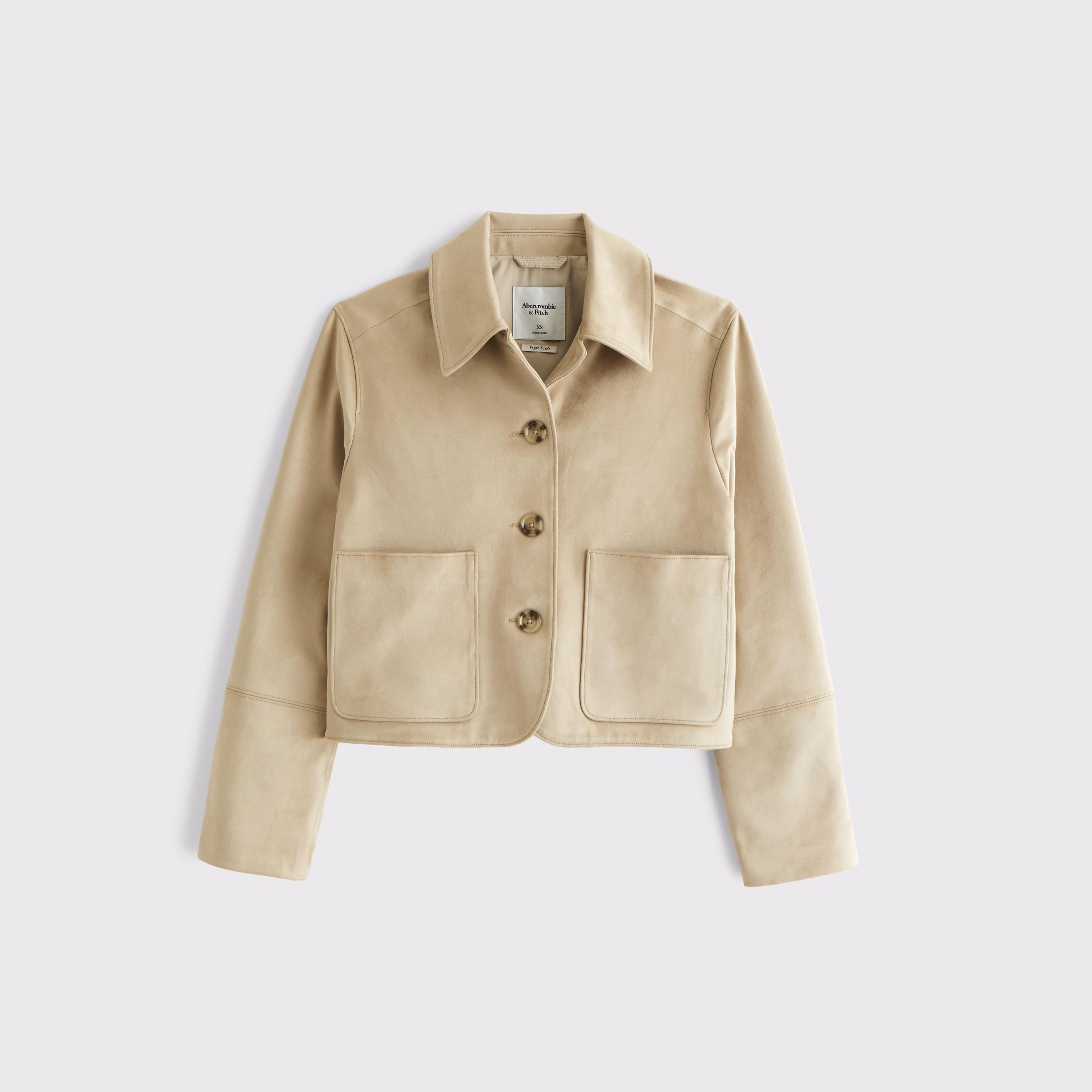Vegan Suede Button-Through Jacket Product Image