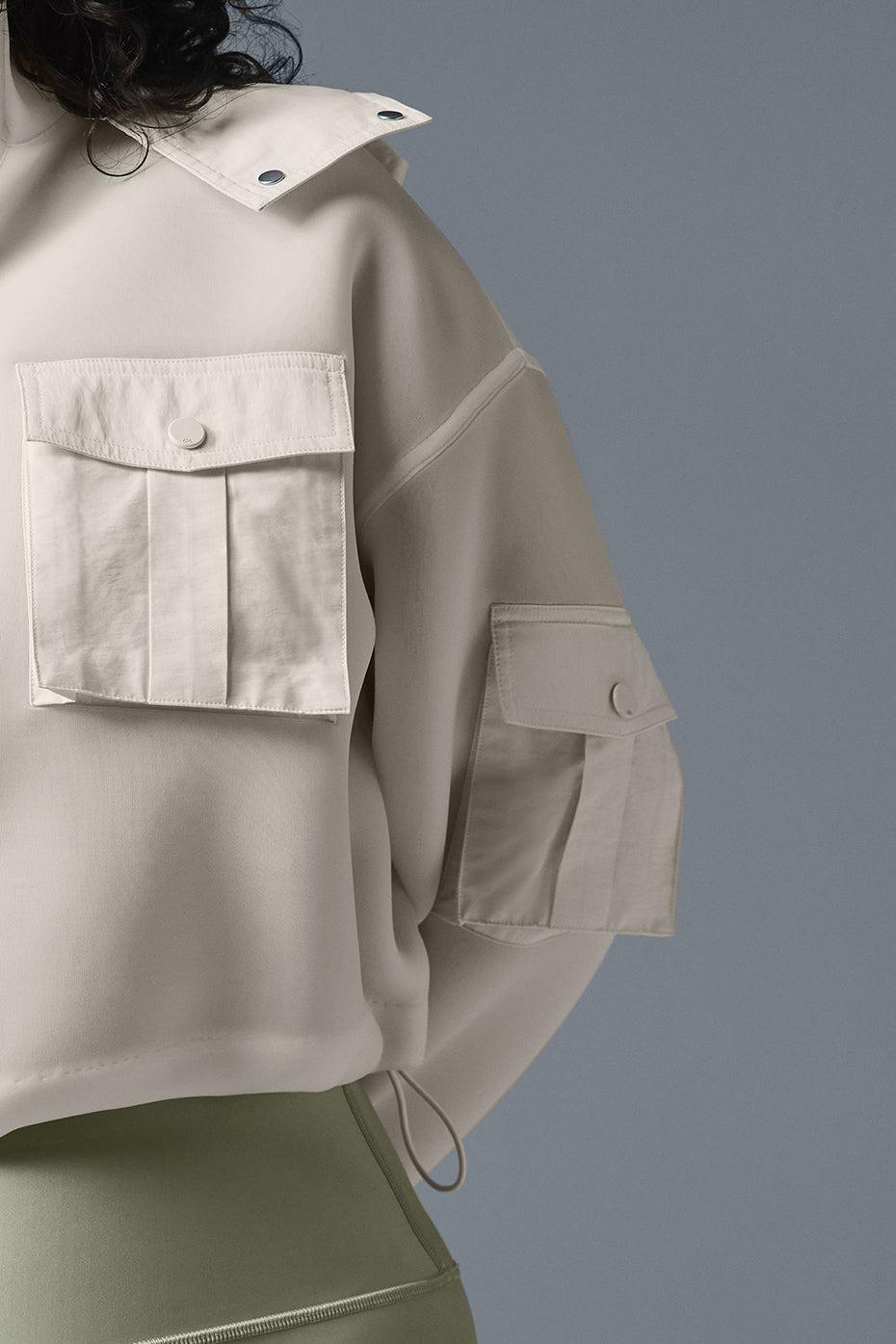 Cropped Engage Cargo Parka - Ivory Female Product Image