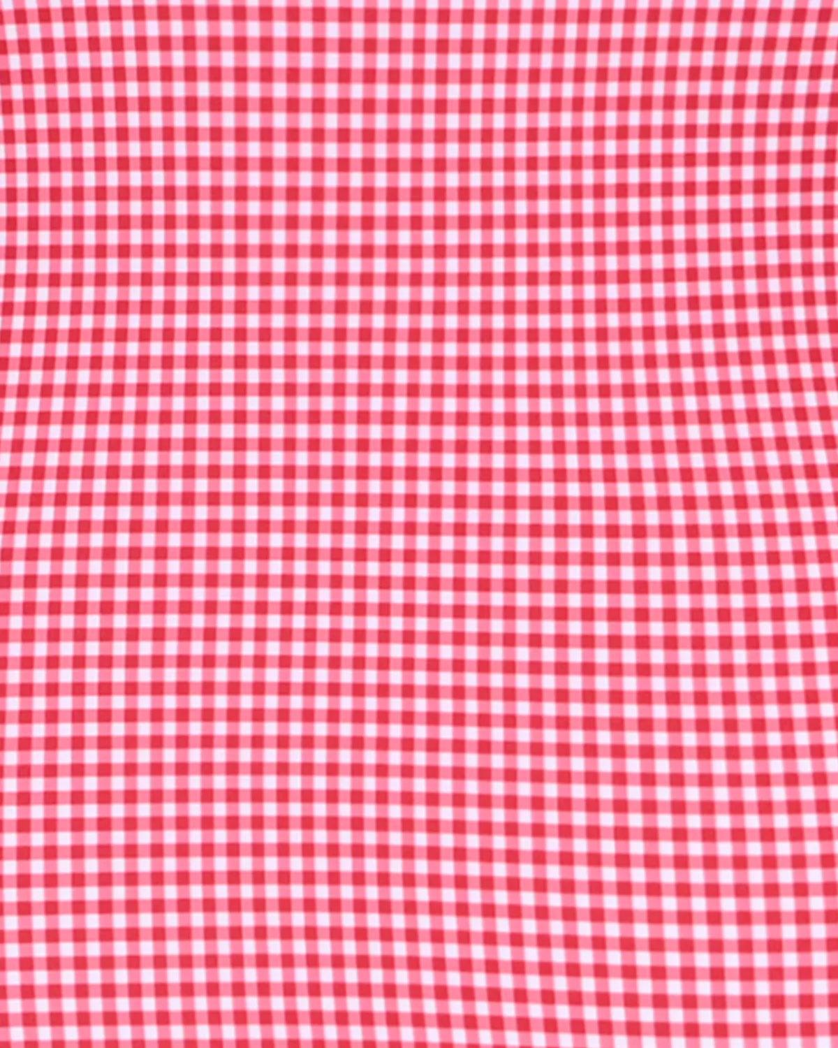 Red Plaid Bralette One-Piece Swimsuit Product Image