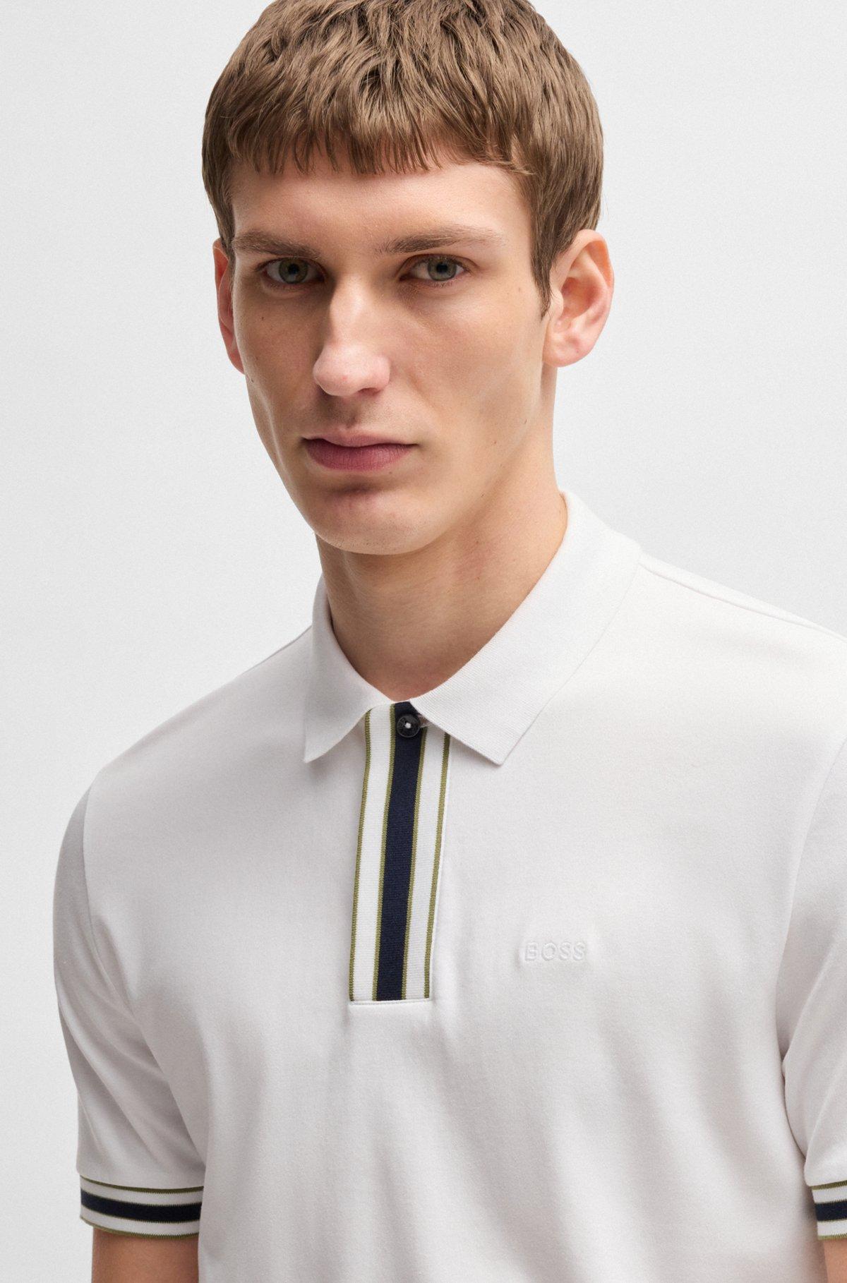 Interlock-cotton polo shirt with contrast tipping Product Image