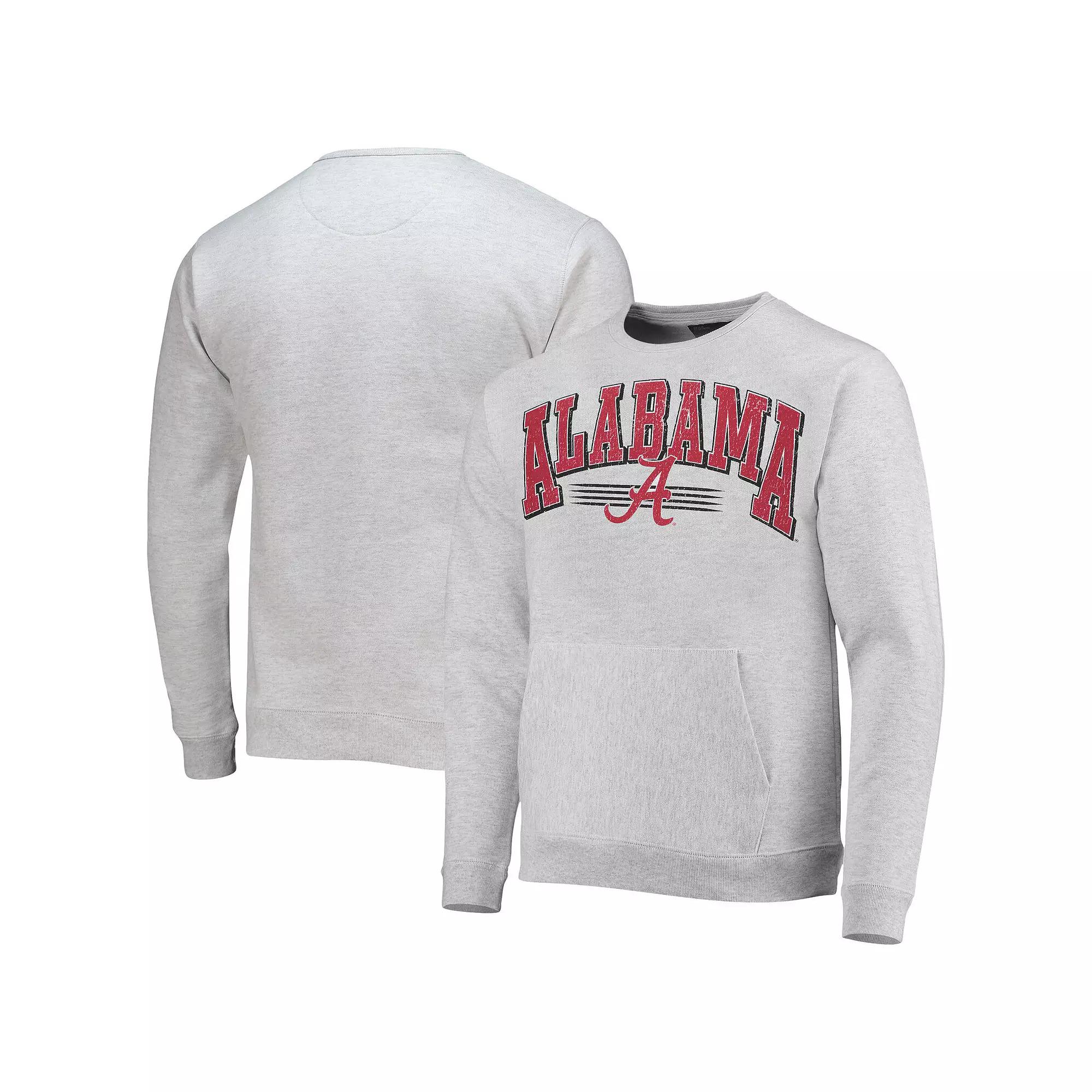 Men's League Collegiate Wear Heathered Gray Alabama Crimson Tide Upperclassman Pocket Pullover Sweatshirt,  Product Image