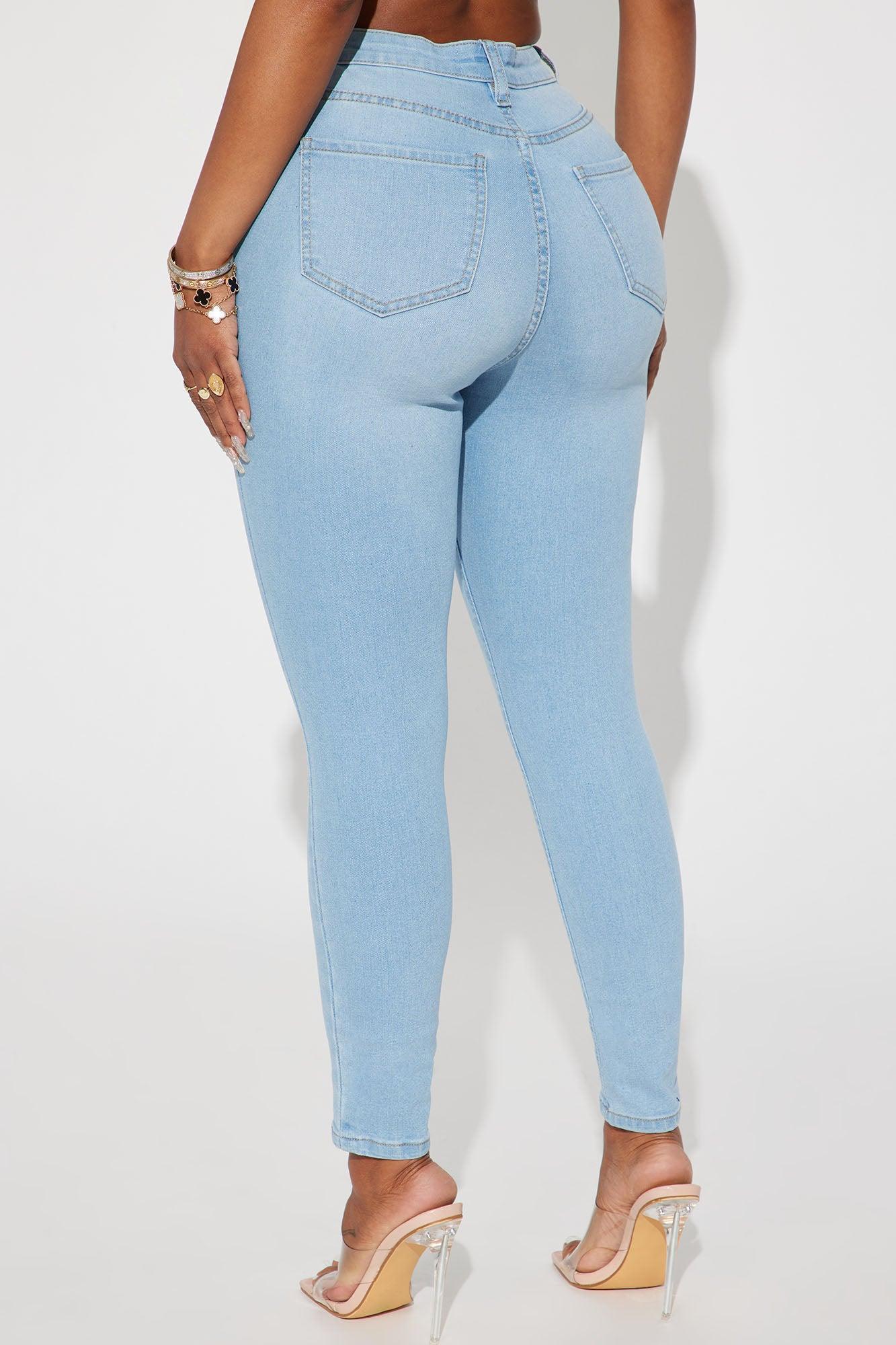 Alaia High Rise Stretch Skinny Jeans - Light Wash Product Image