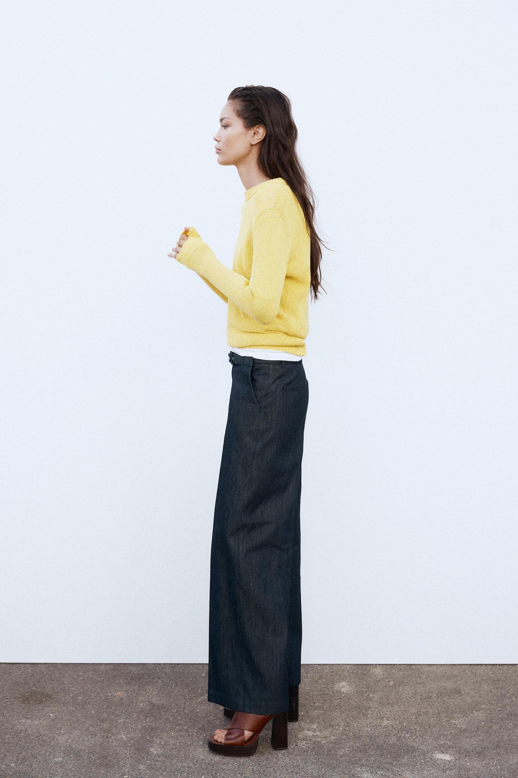 Z1975 WIDE-LEG BELTED DENIM PANTS Product Image