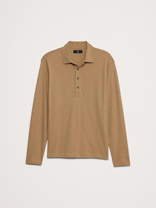 Luxury-Touch Long-Sleeve Polo Product Image