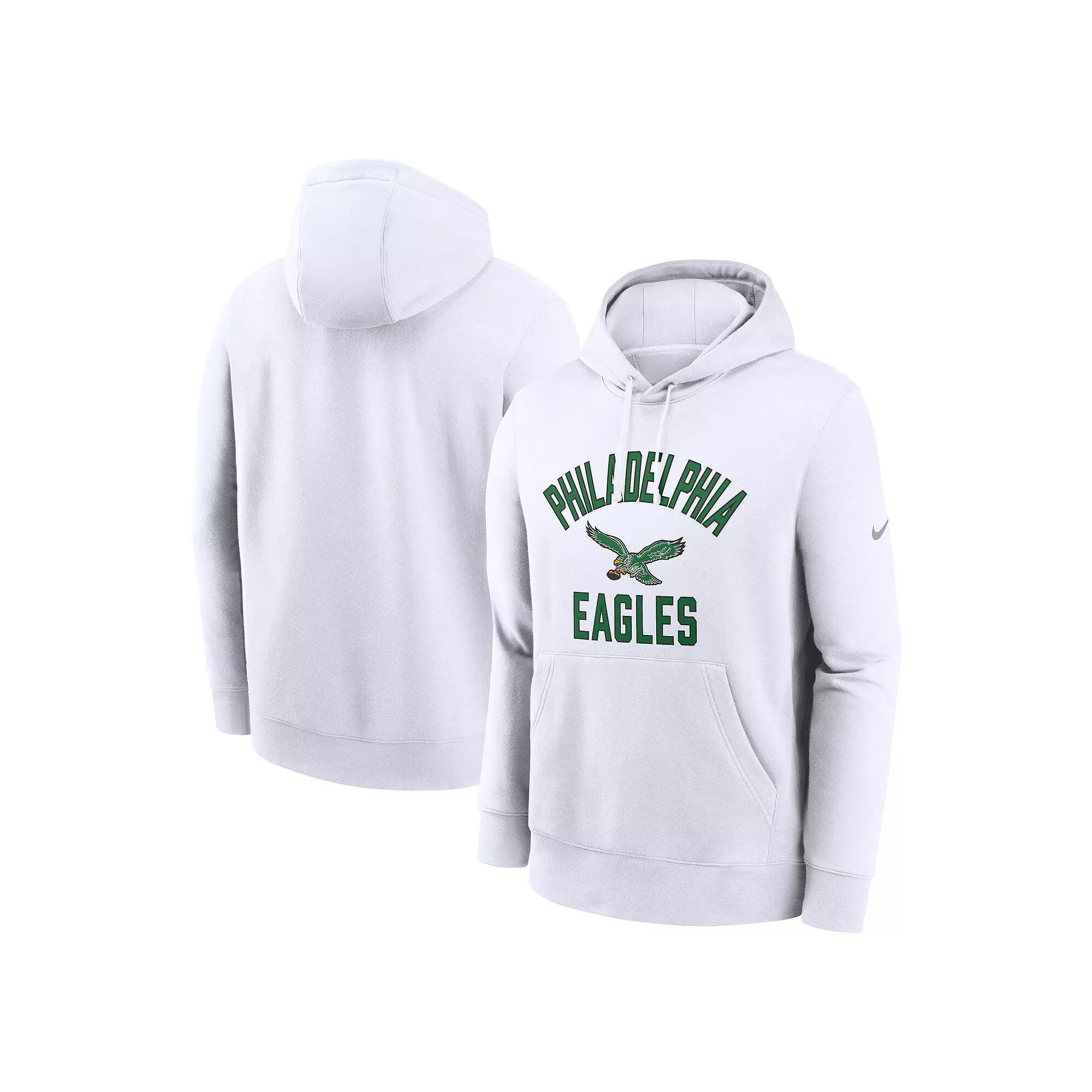 Men's Nike White Philadelphia Eagles Club Pullover Hoodie, Size: Large Product Image