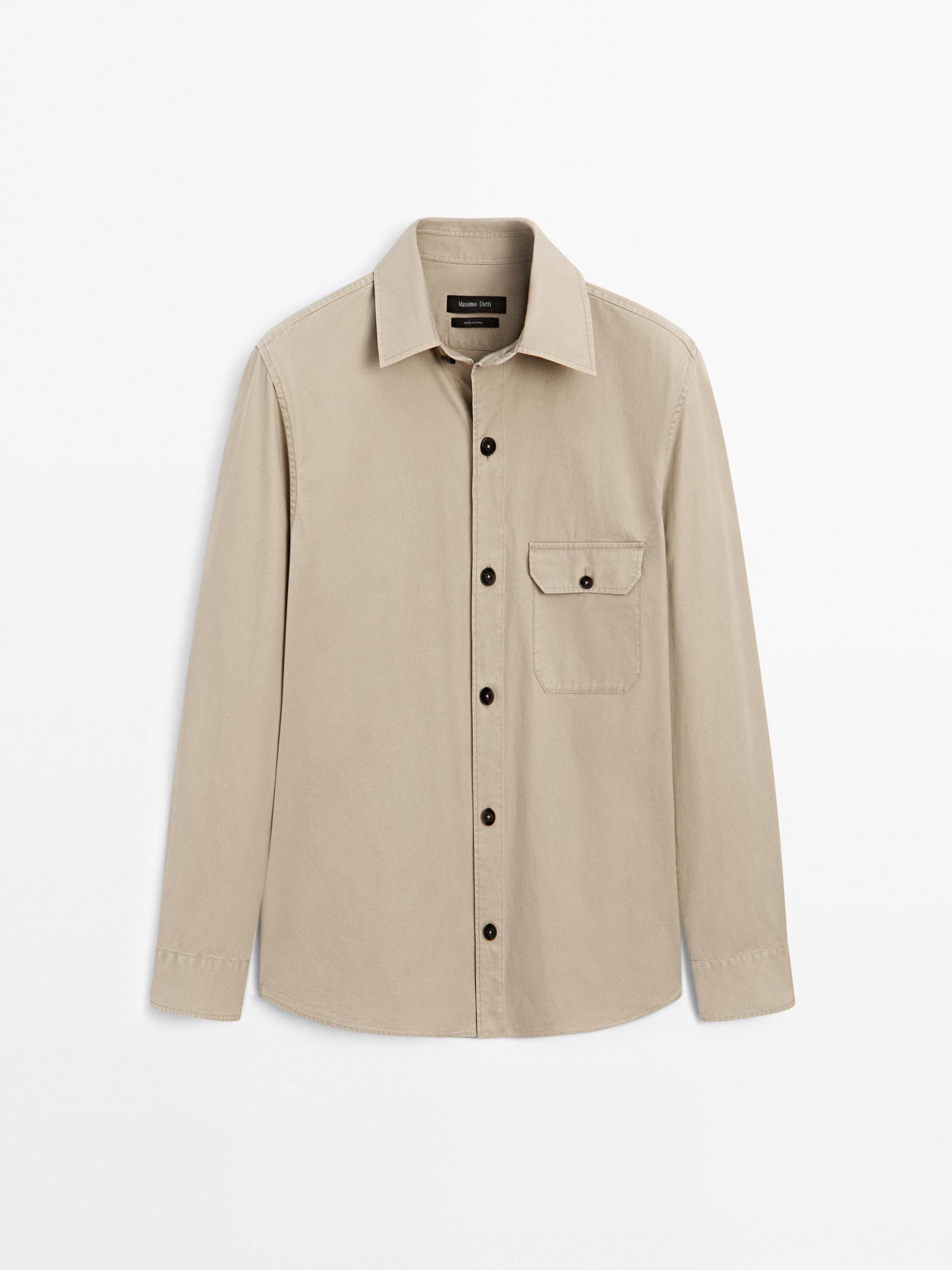 100% cotton overshirt with pocket Product Image