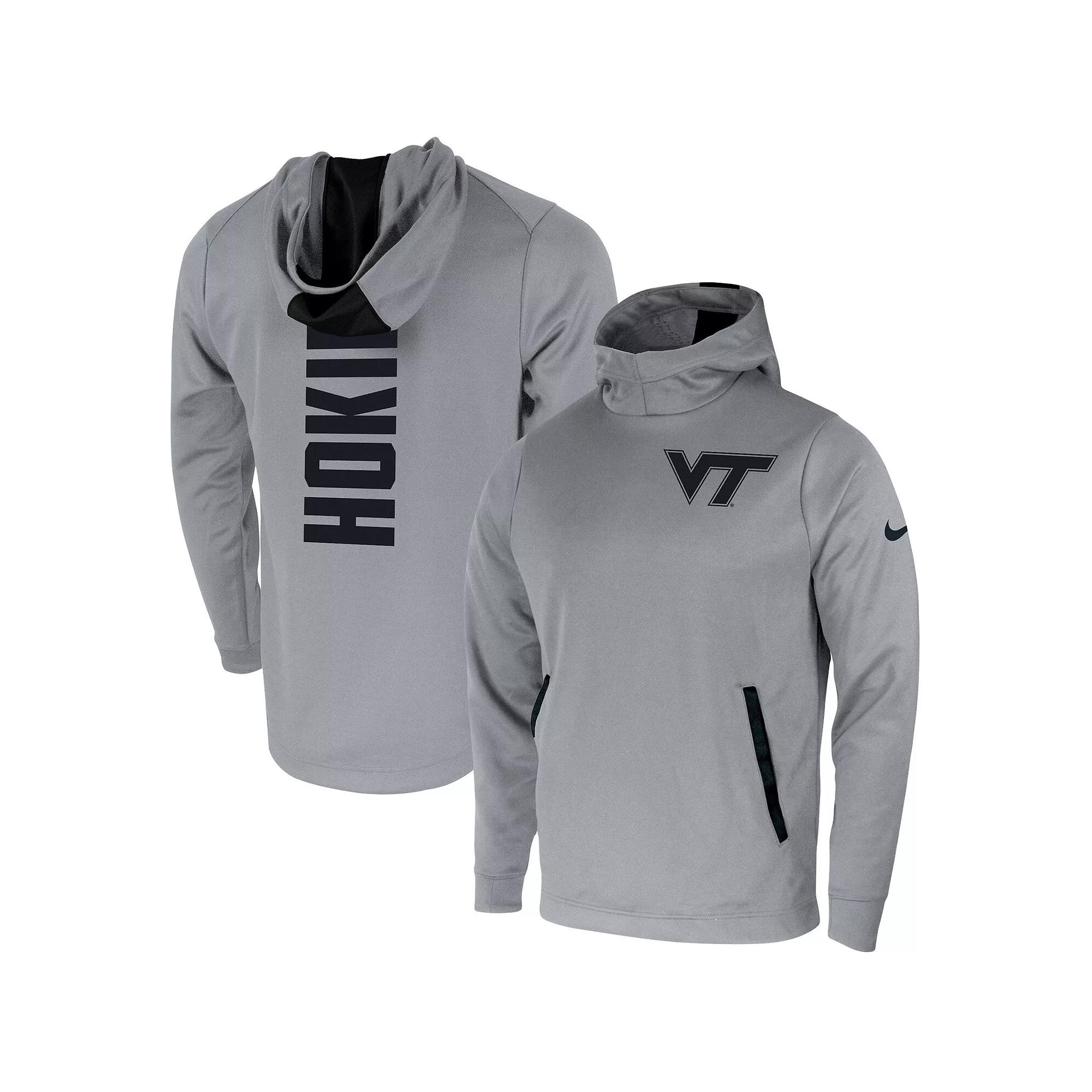 Men's Nike Gray Virginia Tech Hokies 2-Hit Performance Pullover Hoodie, Size: Medium, Grey Product Image