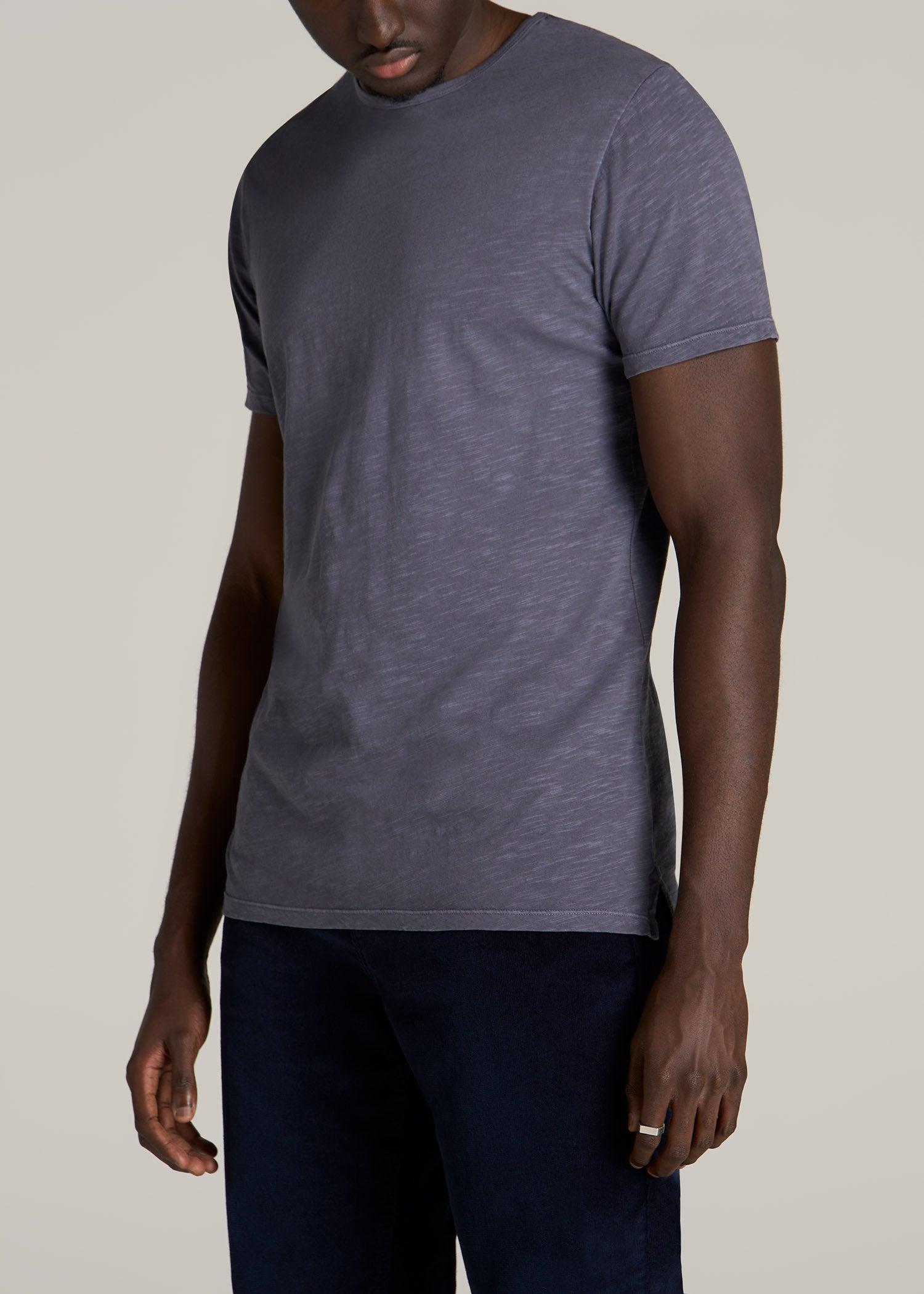 REGULAR-FIT Slub Tee for Tall Men in Grey Blue Male Product Image