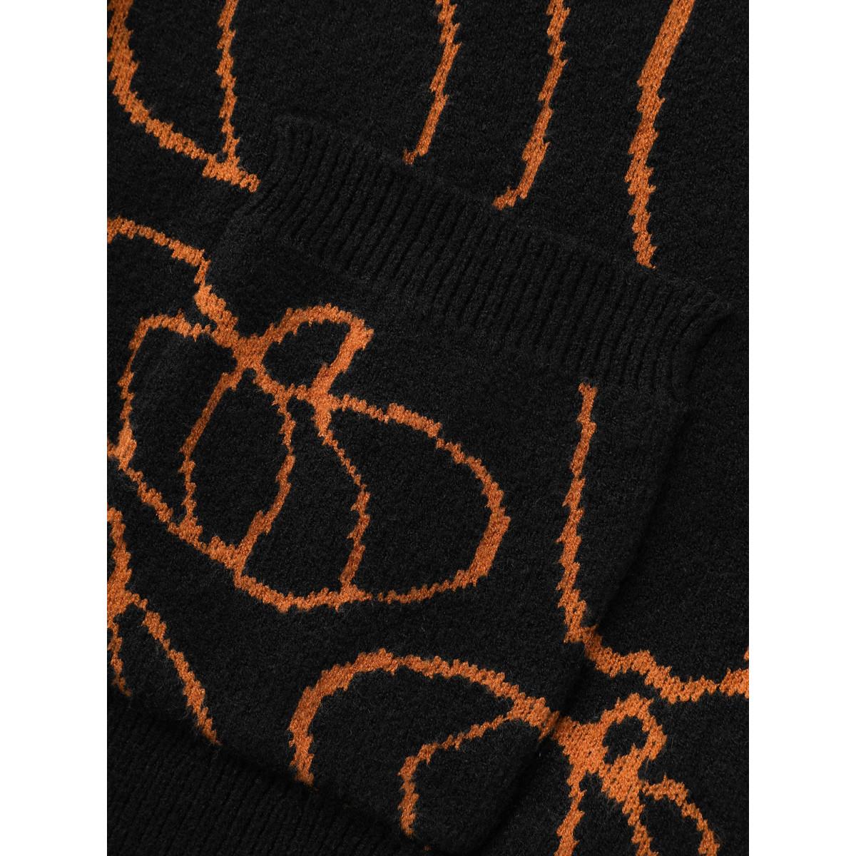 Plus Size Supersoft Essentials Pumpkin Printed Open Cardigan Black Women Casual Loose Long Sleeve Everyday Cardigans BloomChic 18-20/2X Product Image