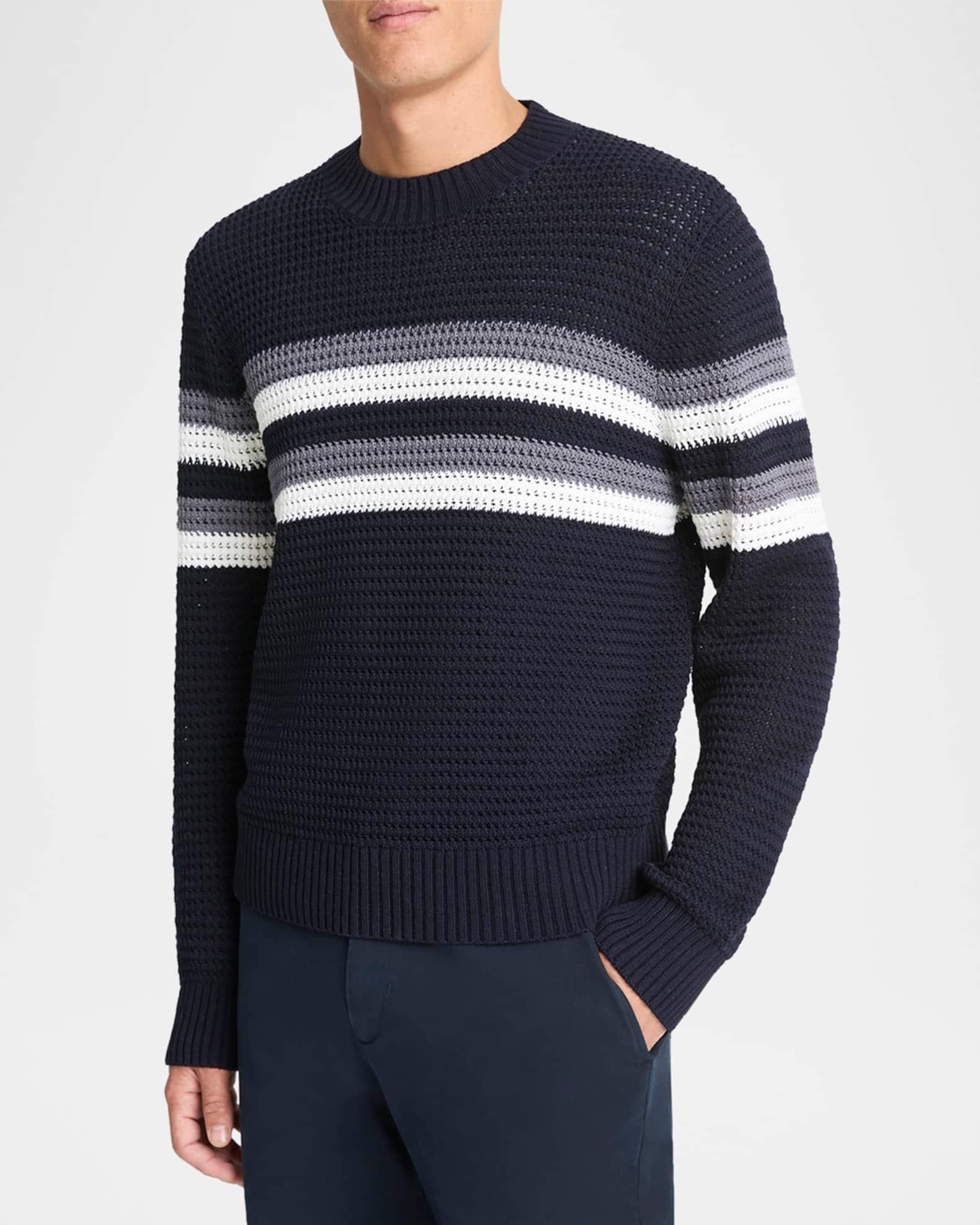 Men's Crochet Chest-Stripe T-Shirt  Product Image