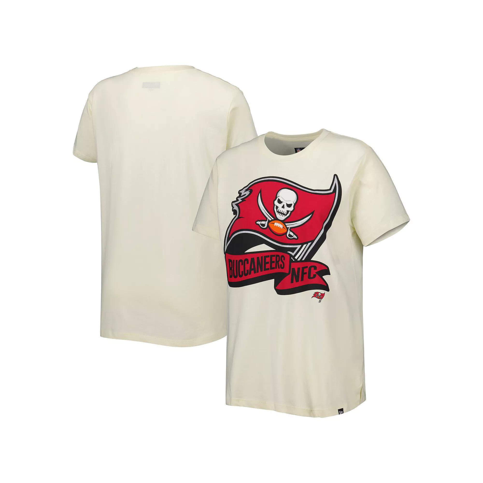 Women's New Era Cream Tampa Bay Buccaneers Chrome Sideline T-Shirt,  Product Image