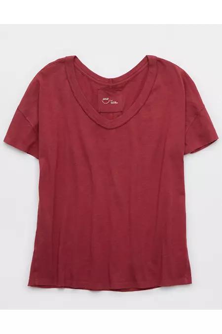 Aerie Oversized V-Neck Boyfriend T-Shirt Women's Product Image