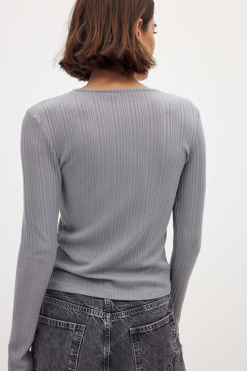 Irregular Rib Long Sleeve Top Product Image