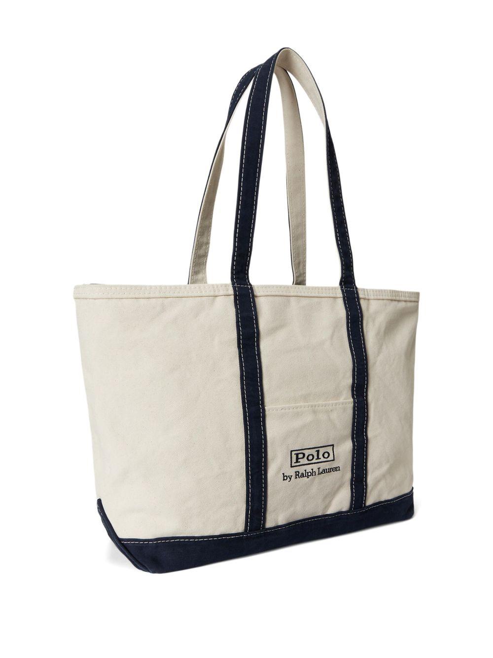 logo-embroidered canvas tote bag Product Image