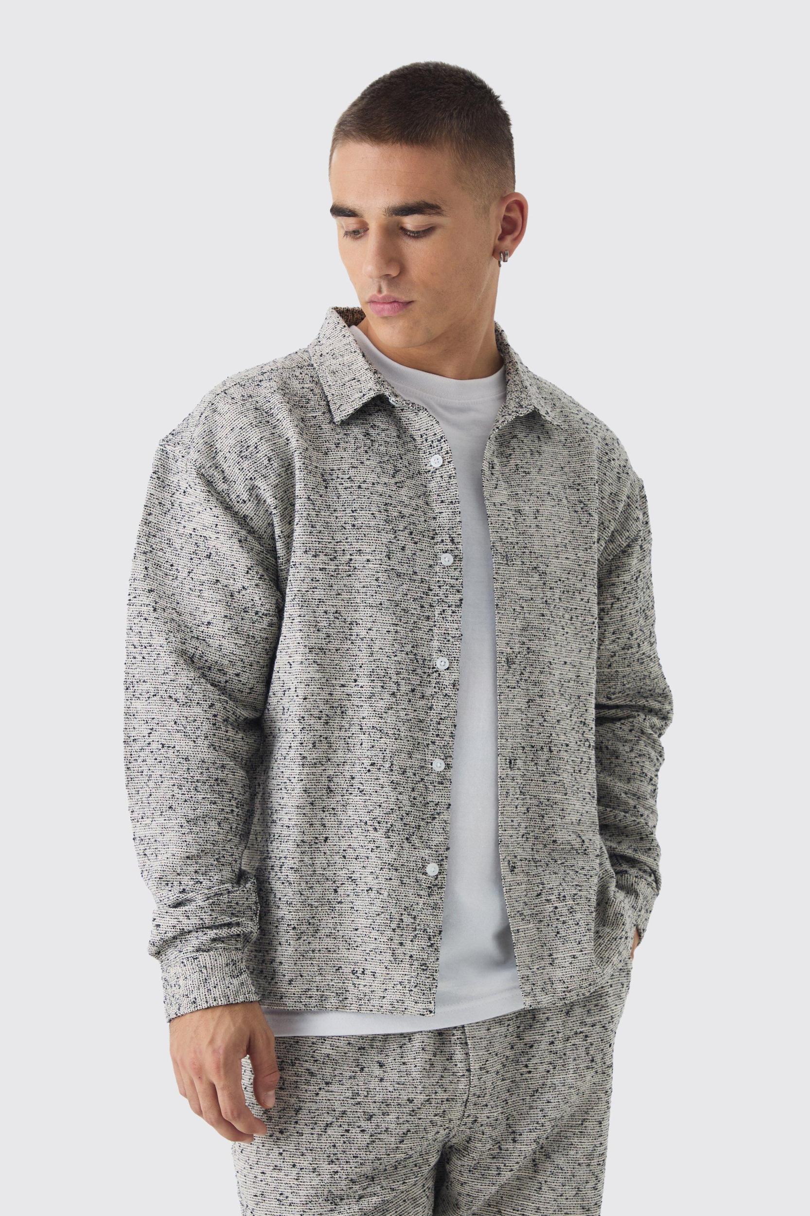 Boucle Textured Shirt Jacket | boohooMAN USA Product Image