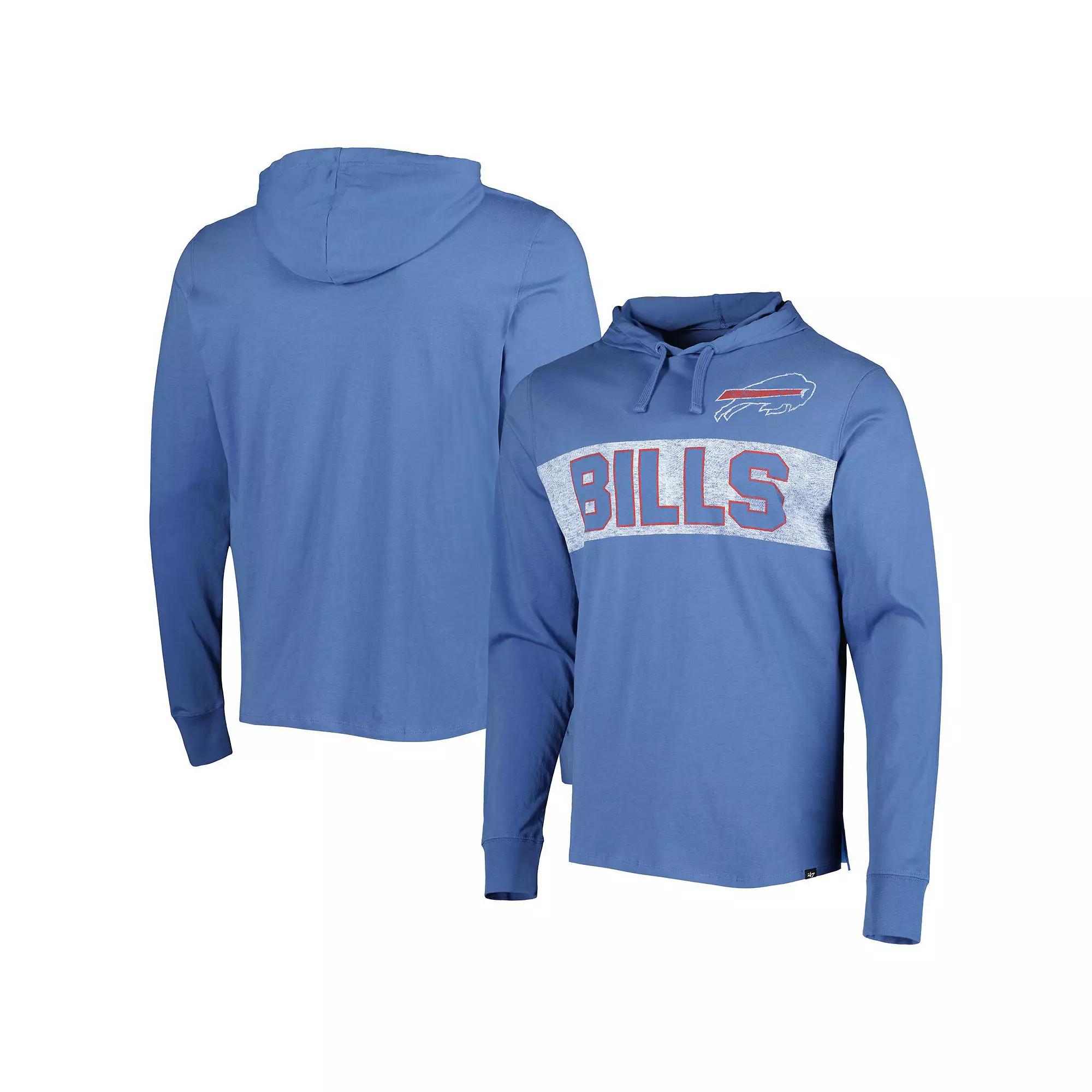 Men's '47 Royal Buffalo Bills Field Franklin Hooded Long Sleeve T-Shirt,  Product Image
