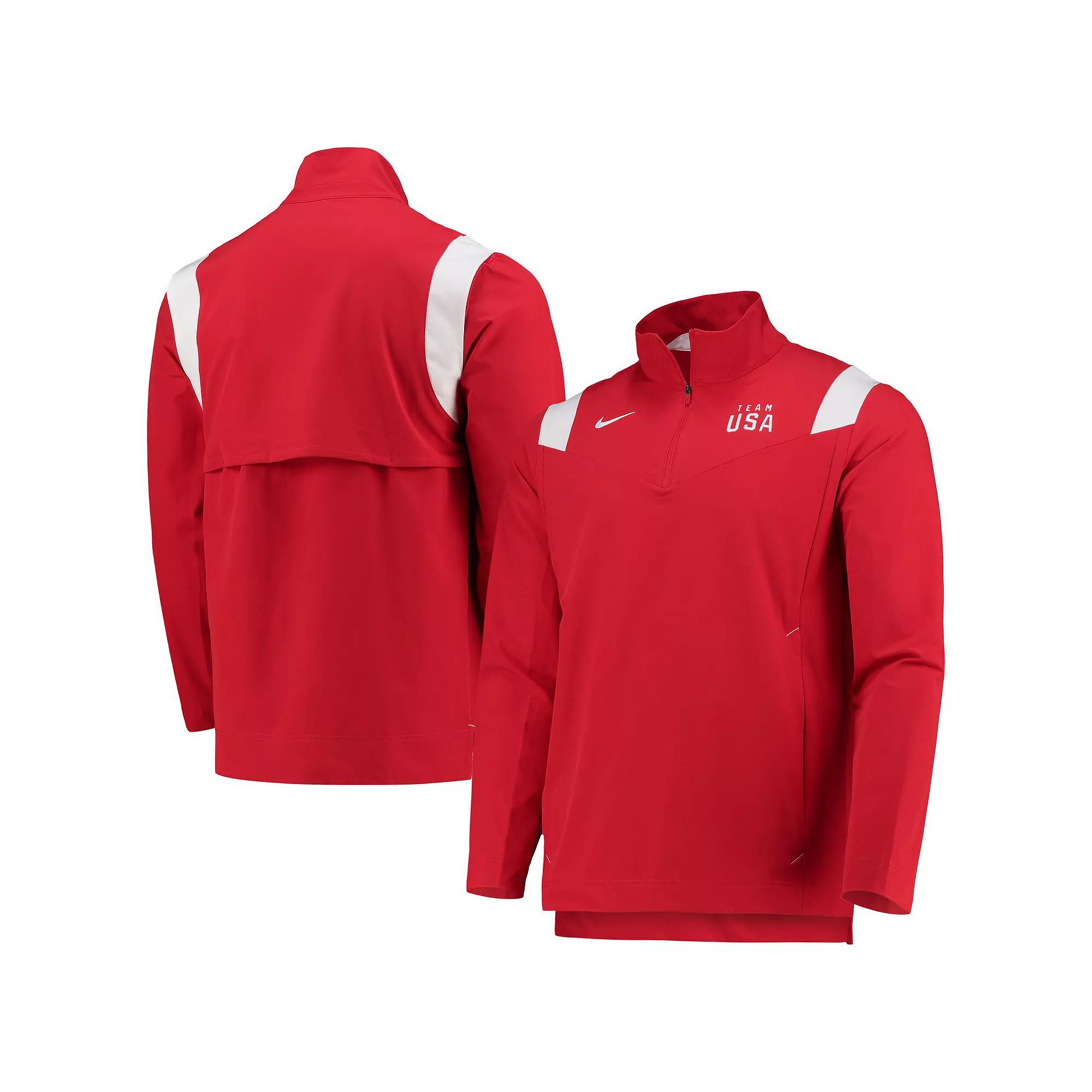 Men's Nike Red Team USA On-Field Quarter-Zip Jacket, Size: Medium, Usa Red Product Image