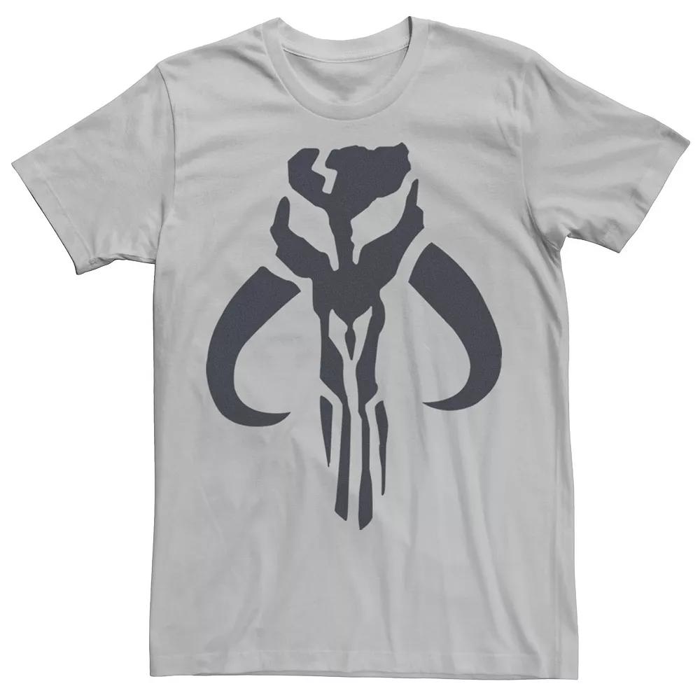Men's Star Wars The Mandalorian Mythosaur Skull Logo Tee, Size: XL, Silver Product Image
