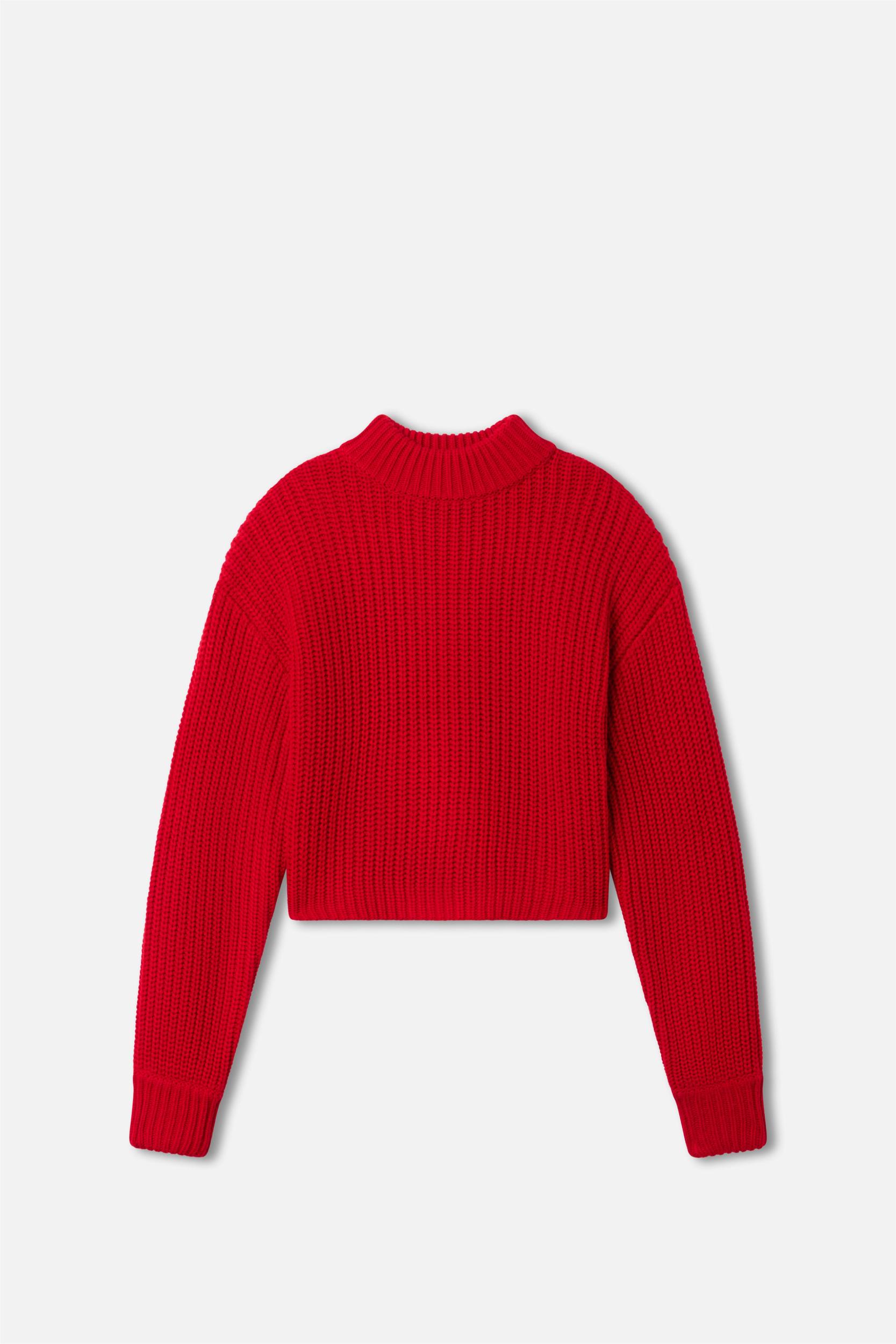 CHUNKY KNIT MOCK NECK SWEATER | CHILI001 Product Image