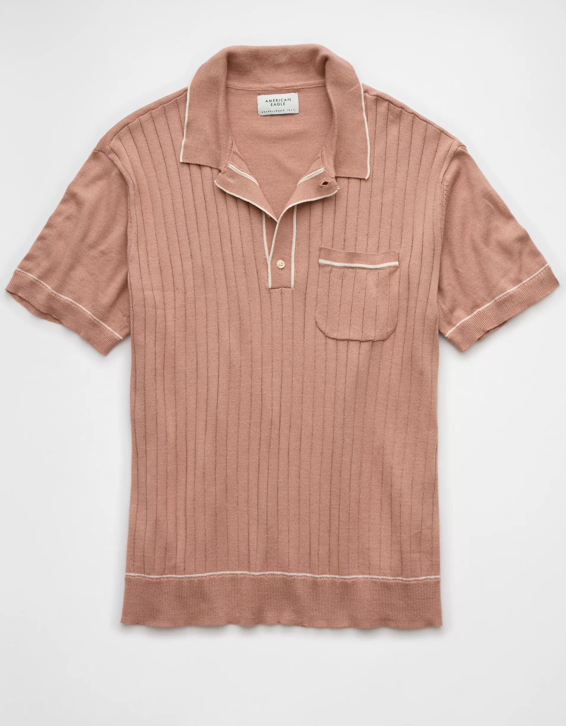 AE Weekend Tipped Sweater Polo Shirt Product Image