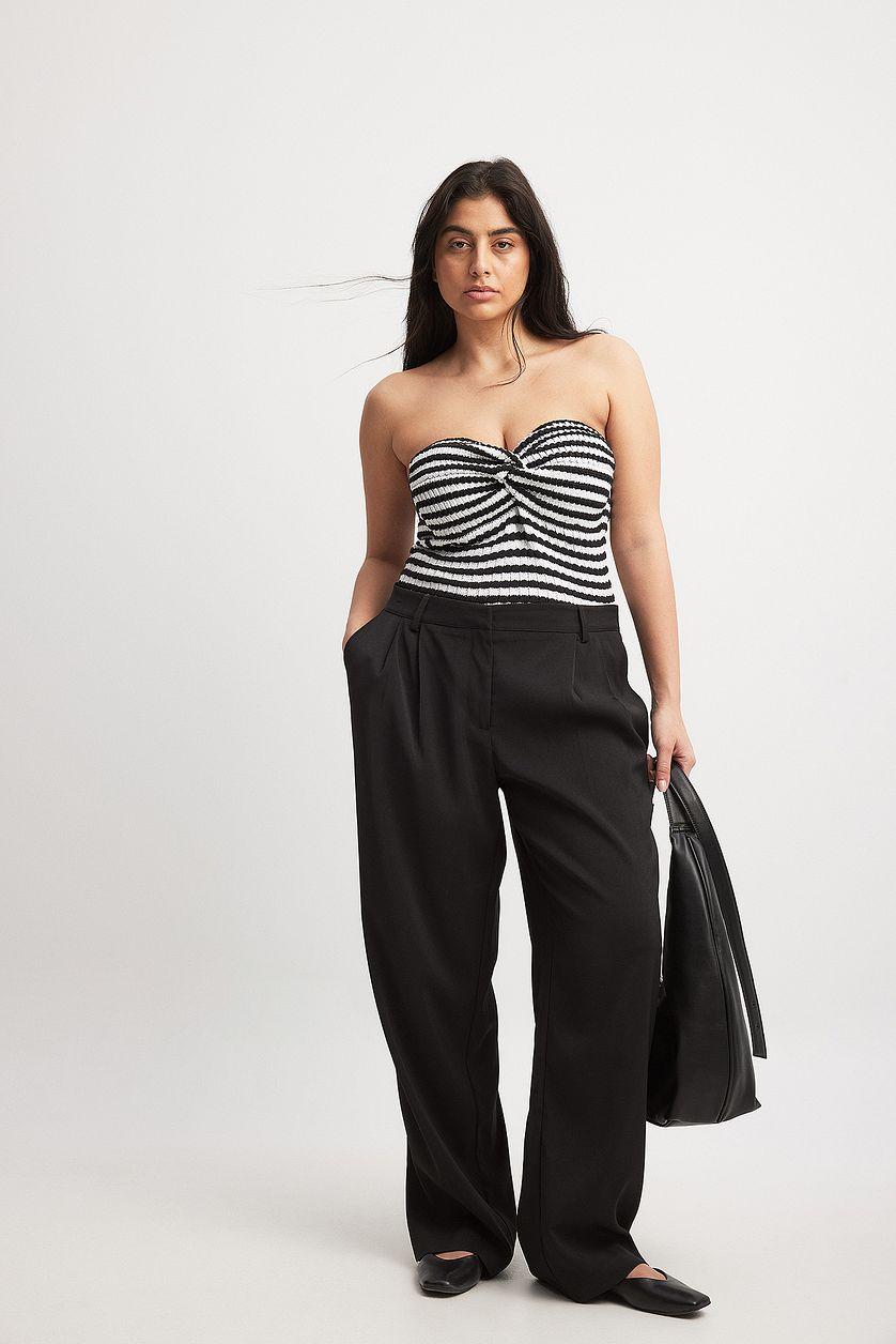 Striped Twist Detailed Tube Top Product Image