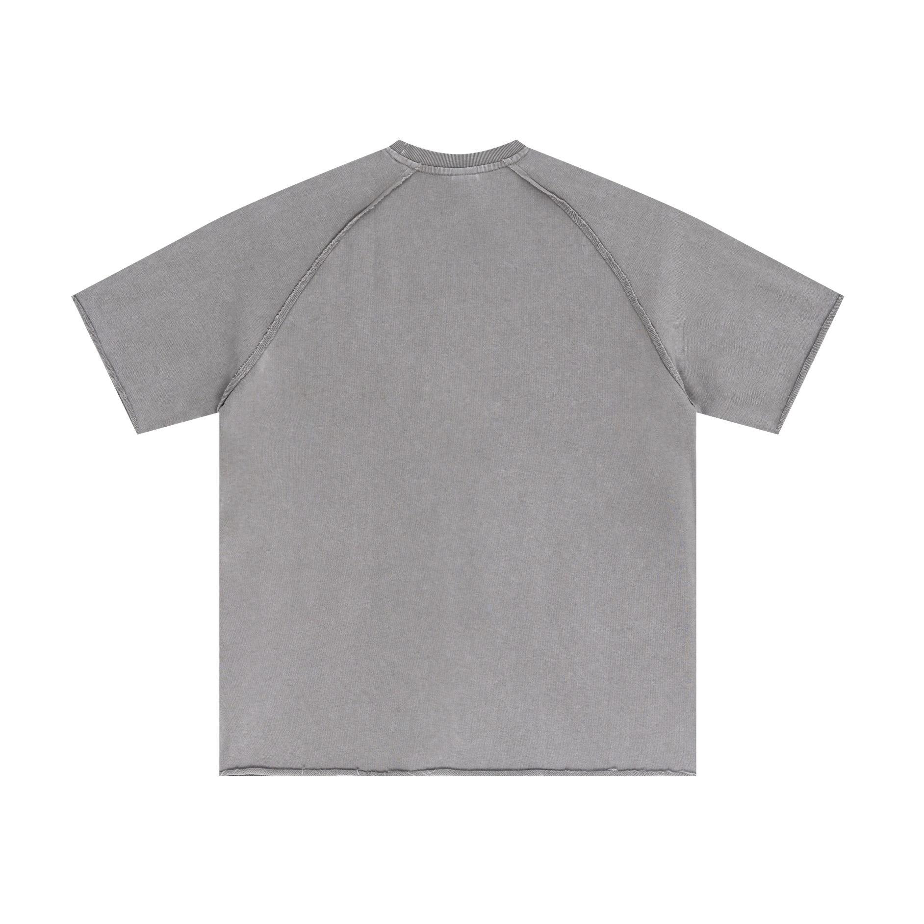Vintage Washed Process Ragged Edge Destroyed Raglan Sleeve Tee Product Image