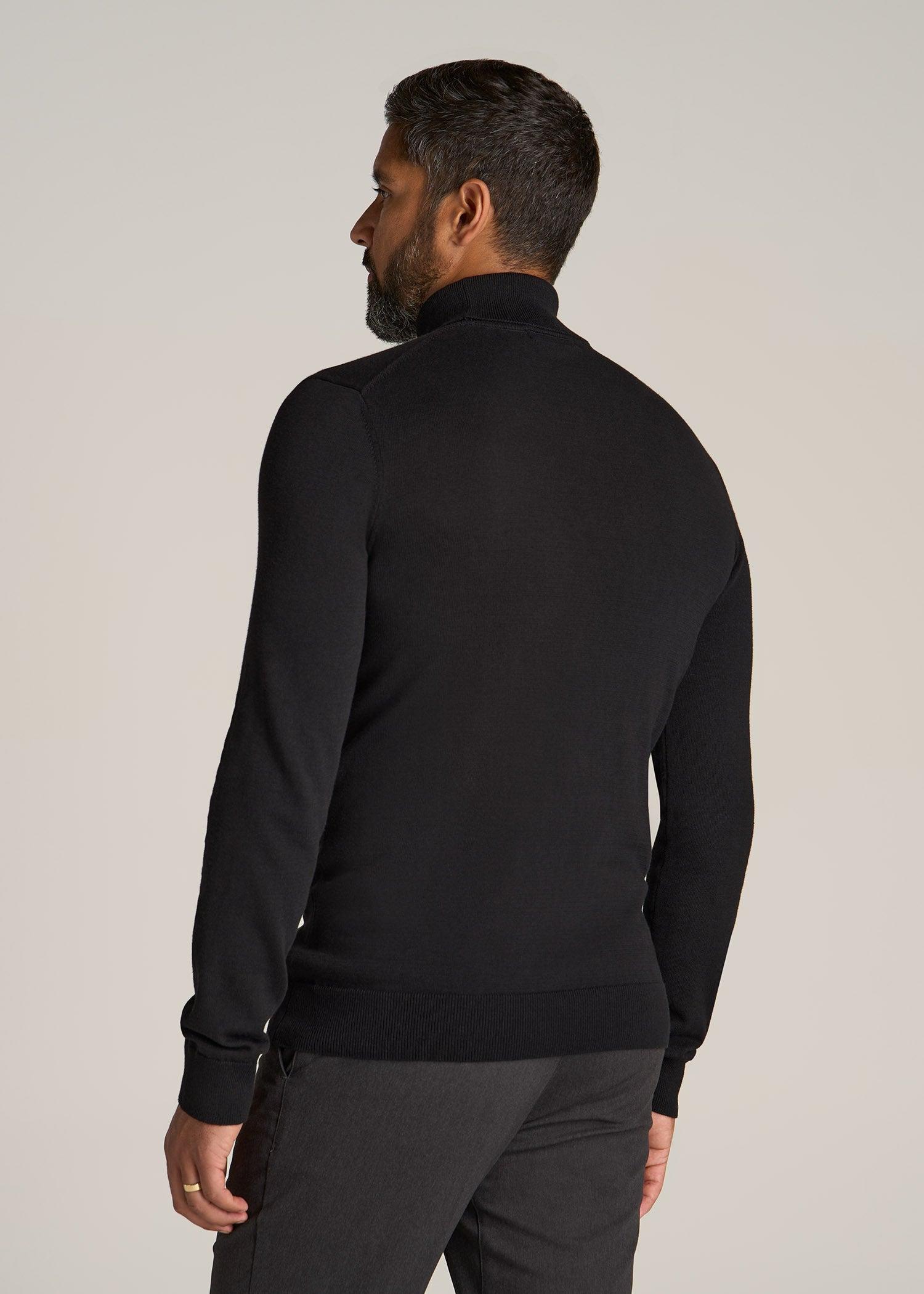 Turtleneck Sweater for Tall Men in Black Male Product Image