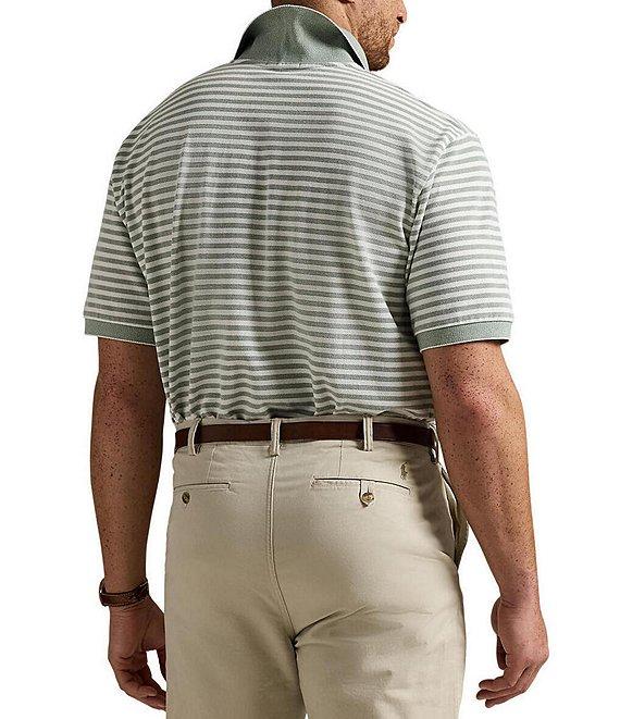 Polo Ralph Lauren Big & Tall Classic Fit Striped Oxford Mesh Short Sleeve Polo Shirt Product Image