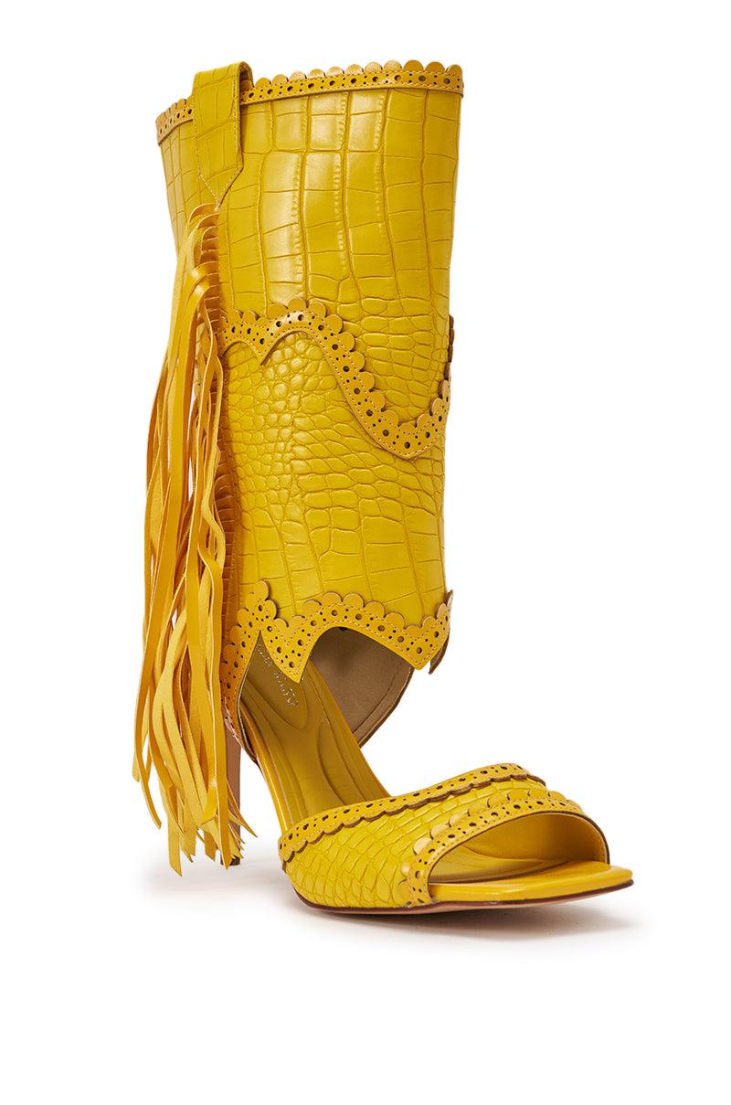 AZALEA WANG ALPHONSE YELLOW OPEN TOE SANDAL Product Image