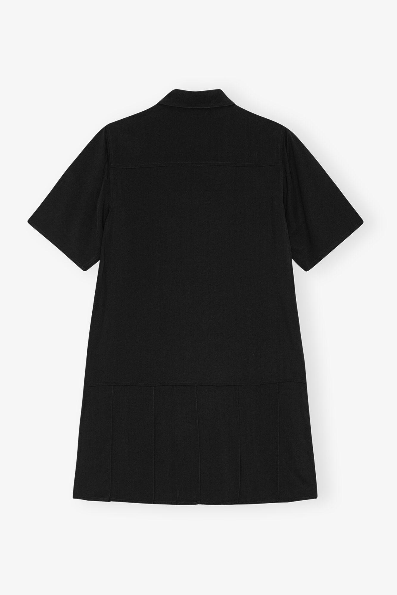 Black Viscose Twill Mini Dress Product Image