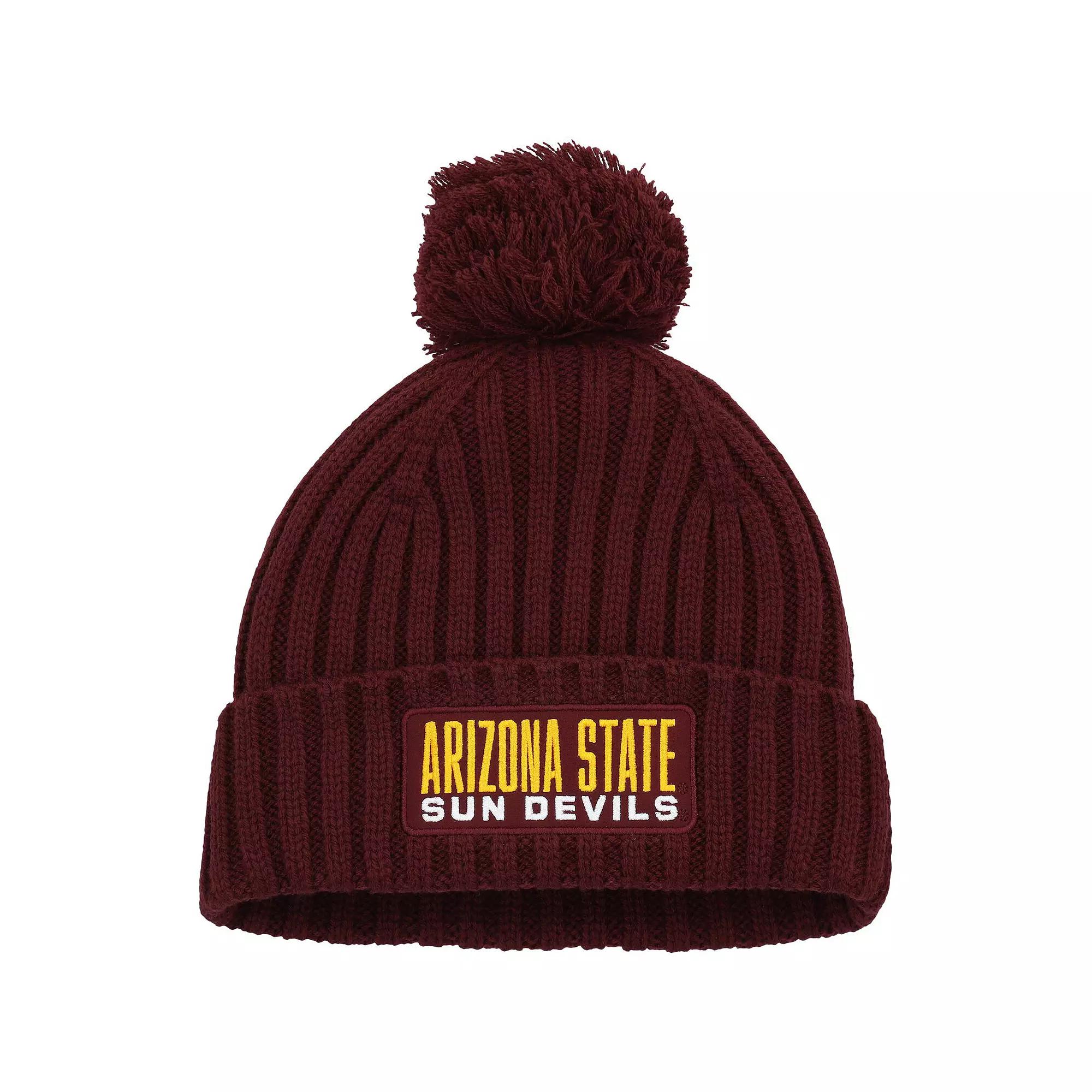 Men's adidas Maroon Arizona State Sun Devils Modern Ribbed Cuffed Knit Hat with Pom, Red Product Image