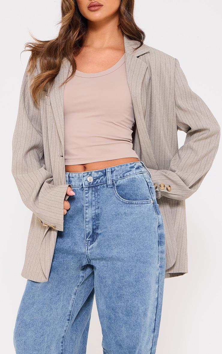 Vintage Mid Wash Dipped Back Waistband Boyfriend Jeans Product Image