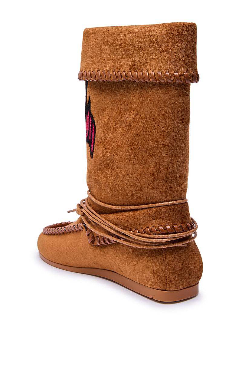 AZALEA WANG WERET CHESTNUT FLAT BOOTIE Product Image