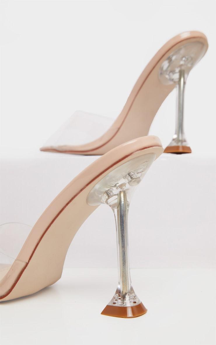 Nude Clear Heel Mule Sandals Product Image