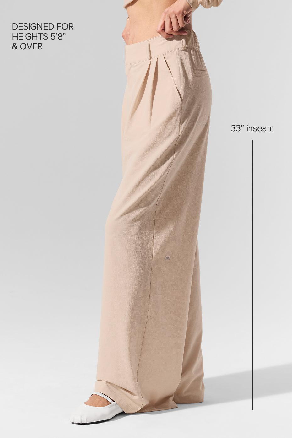 High-Waist Dreamscape Trouser (Long) - Macadamia Female Product Image