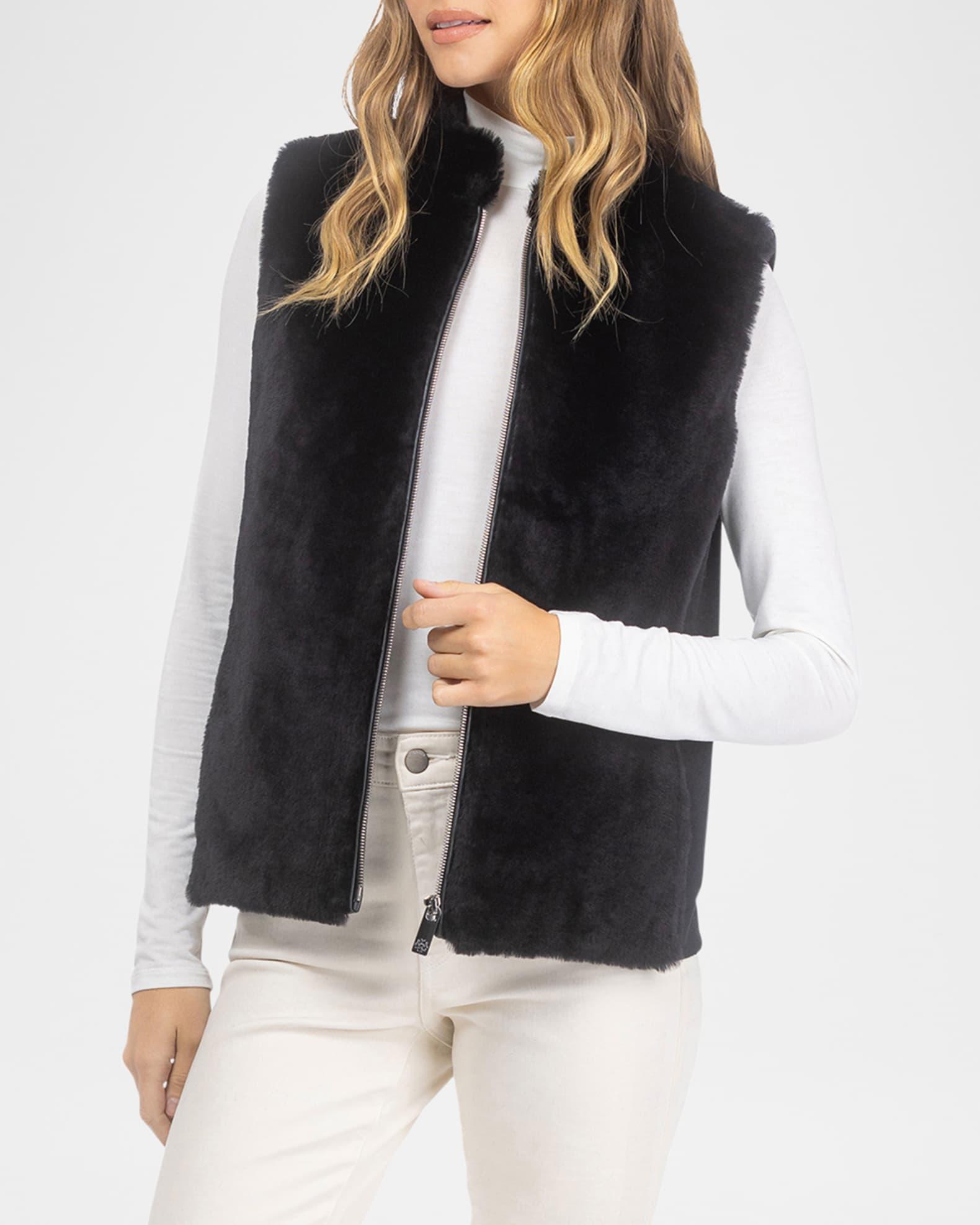 Select Lamb Shearling Zip Vest with Loro Piana Wool Back Product Image