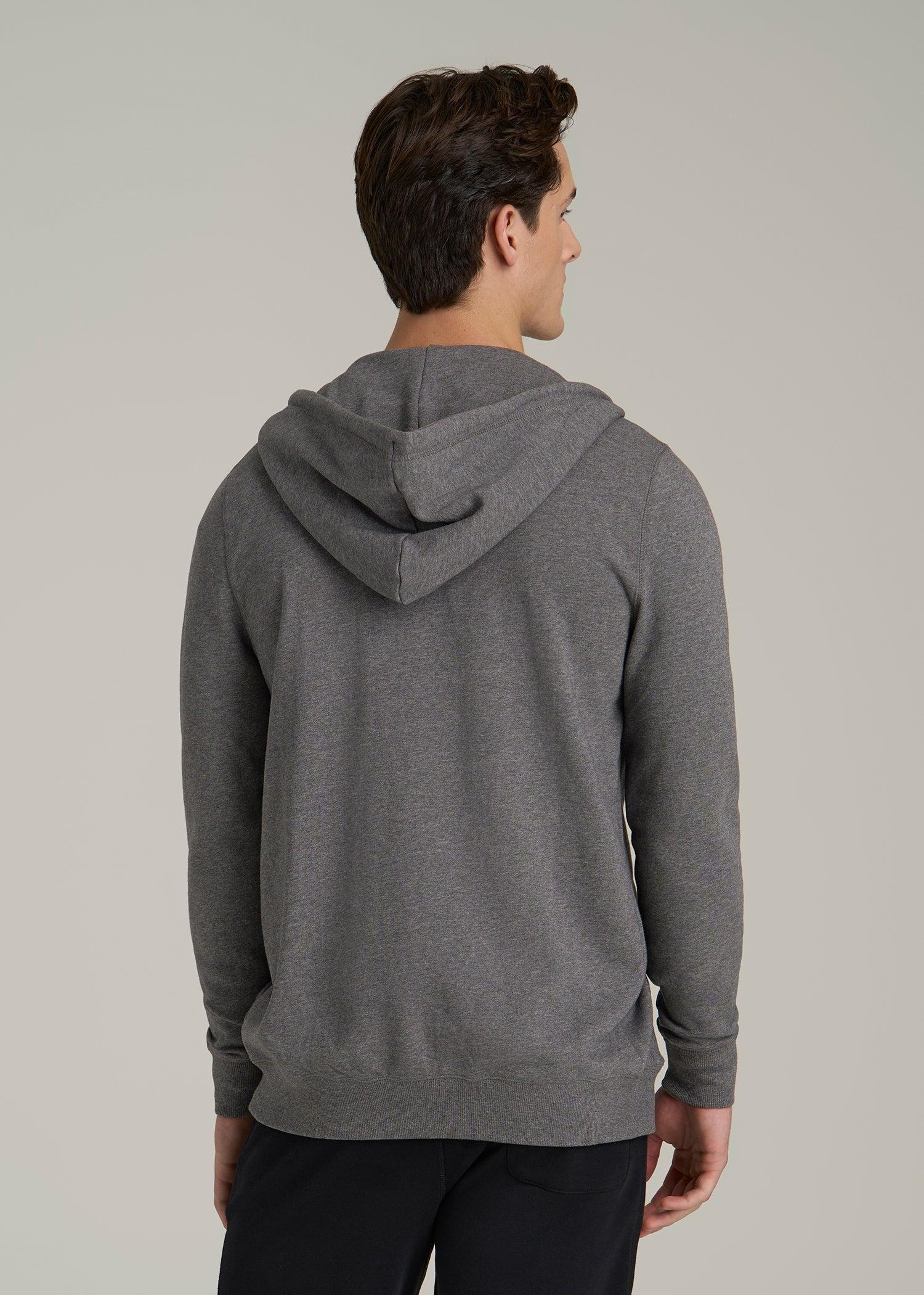 Wearever French Terry Full-Zip Hoodie for Tall Men in Charcoal Mix Male Product Image