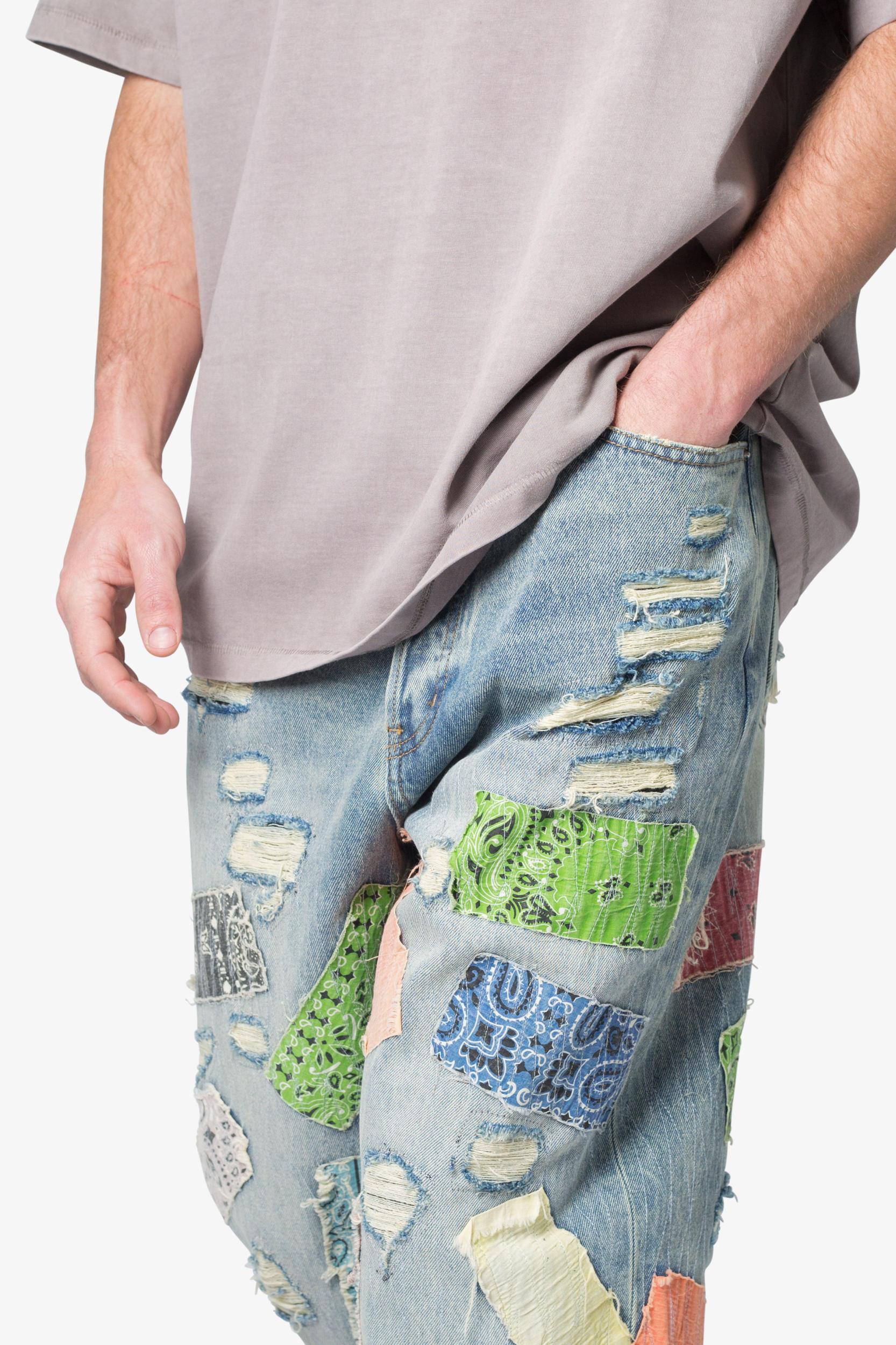 Ultra Baggy Bandana Patch Denim - Blue/Multi Product Image