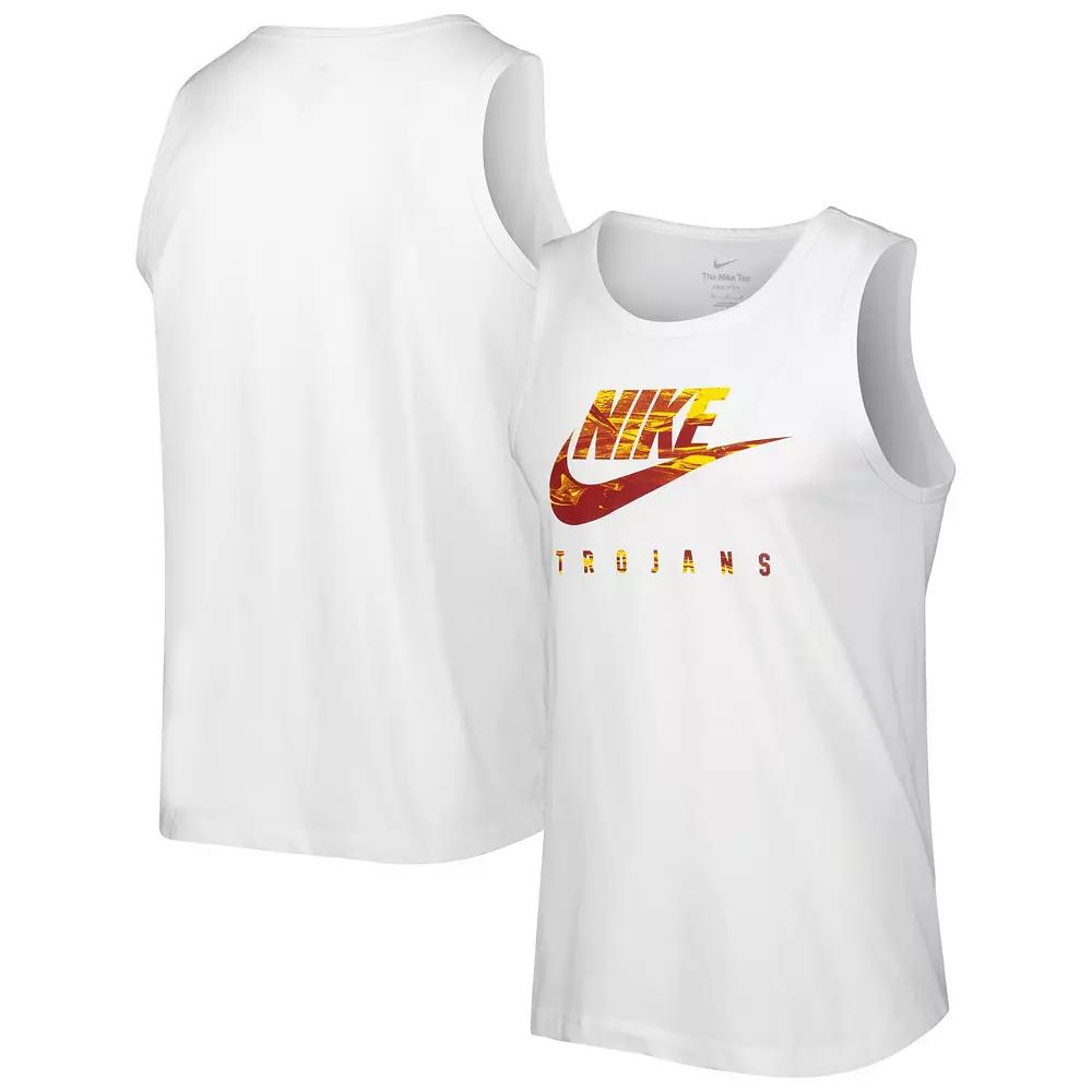 Men's Nike White USC Trojans Spring Break Futura Performance Tank Top, Size: Medium Product Image