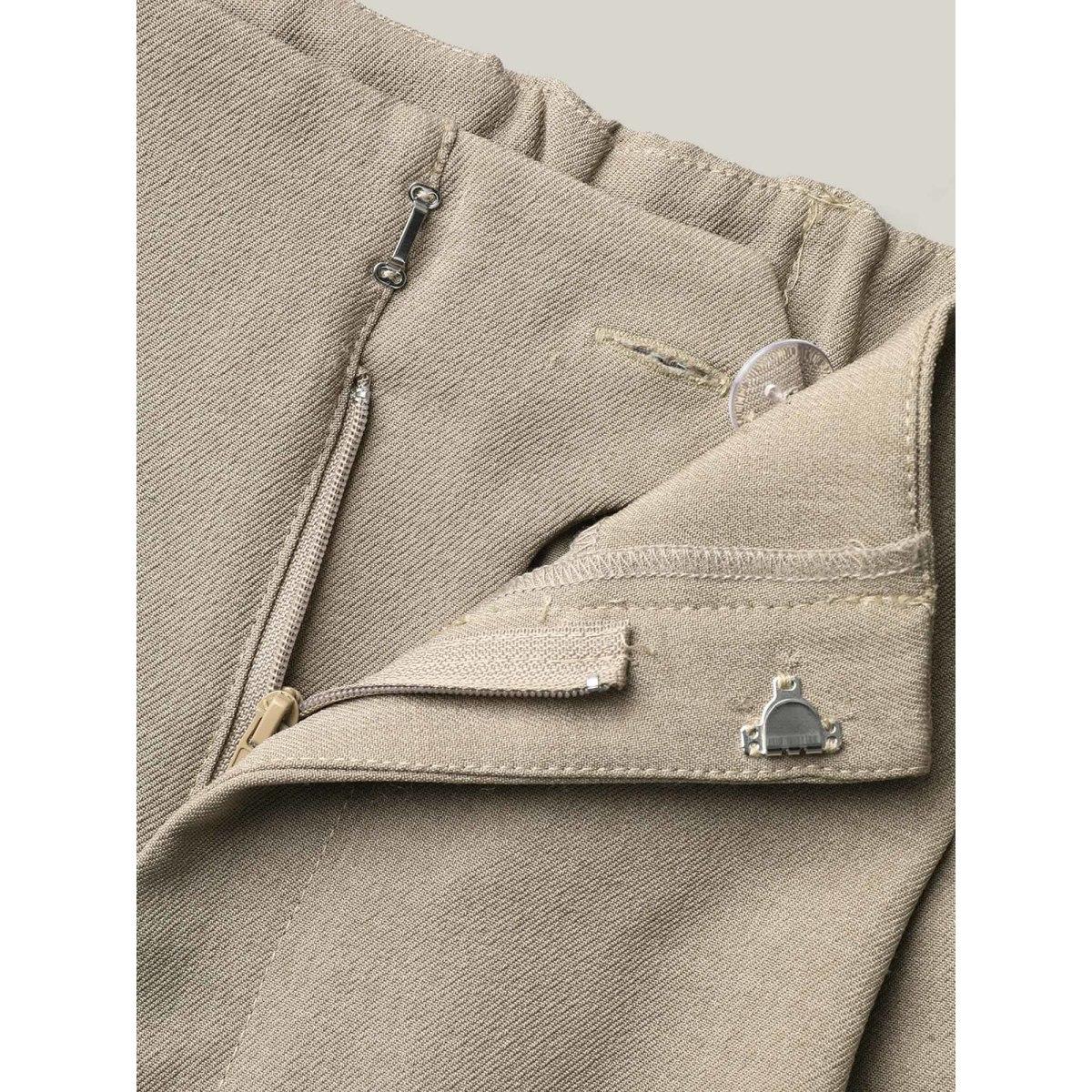 Plus Size Pleated Straight-Leg Pants Women Champagne At the Office Straight Leg Mid Rise Work Pants BloomChic 18-20/2X Product Image