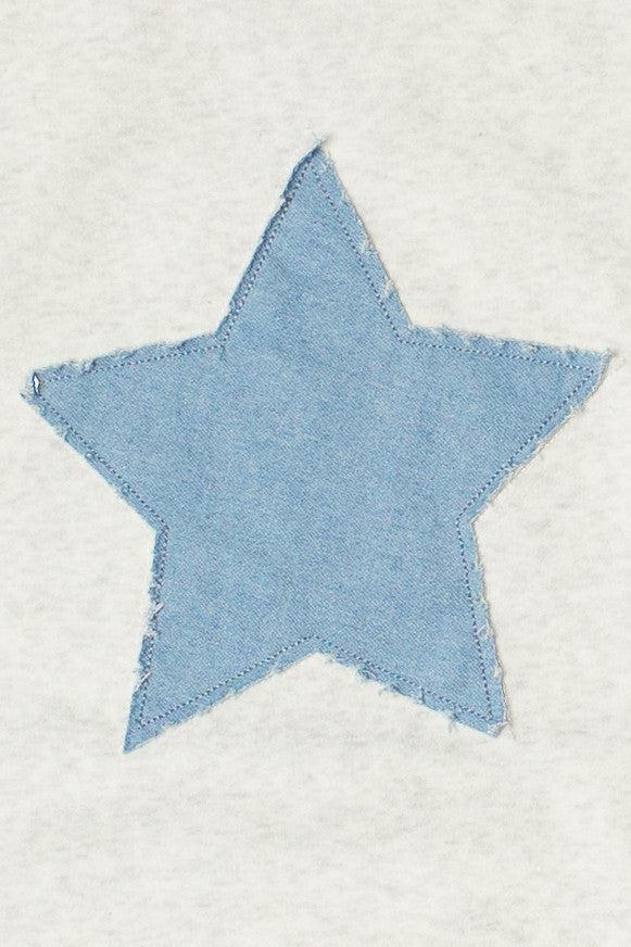 Denim Star Patch Sweatshirt Product Image