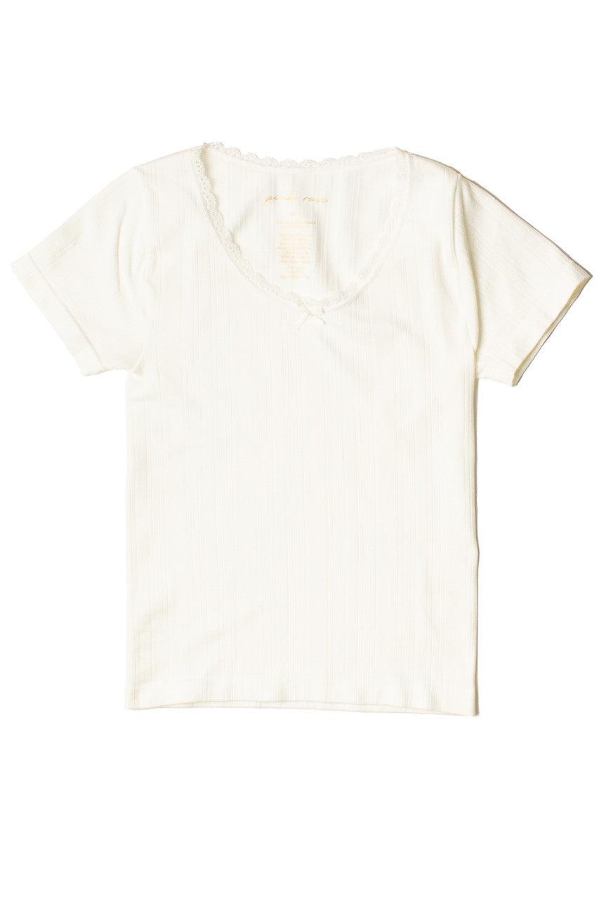 Pointelle Lace Bow Tee Product Image
