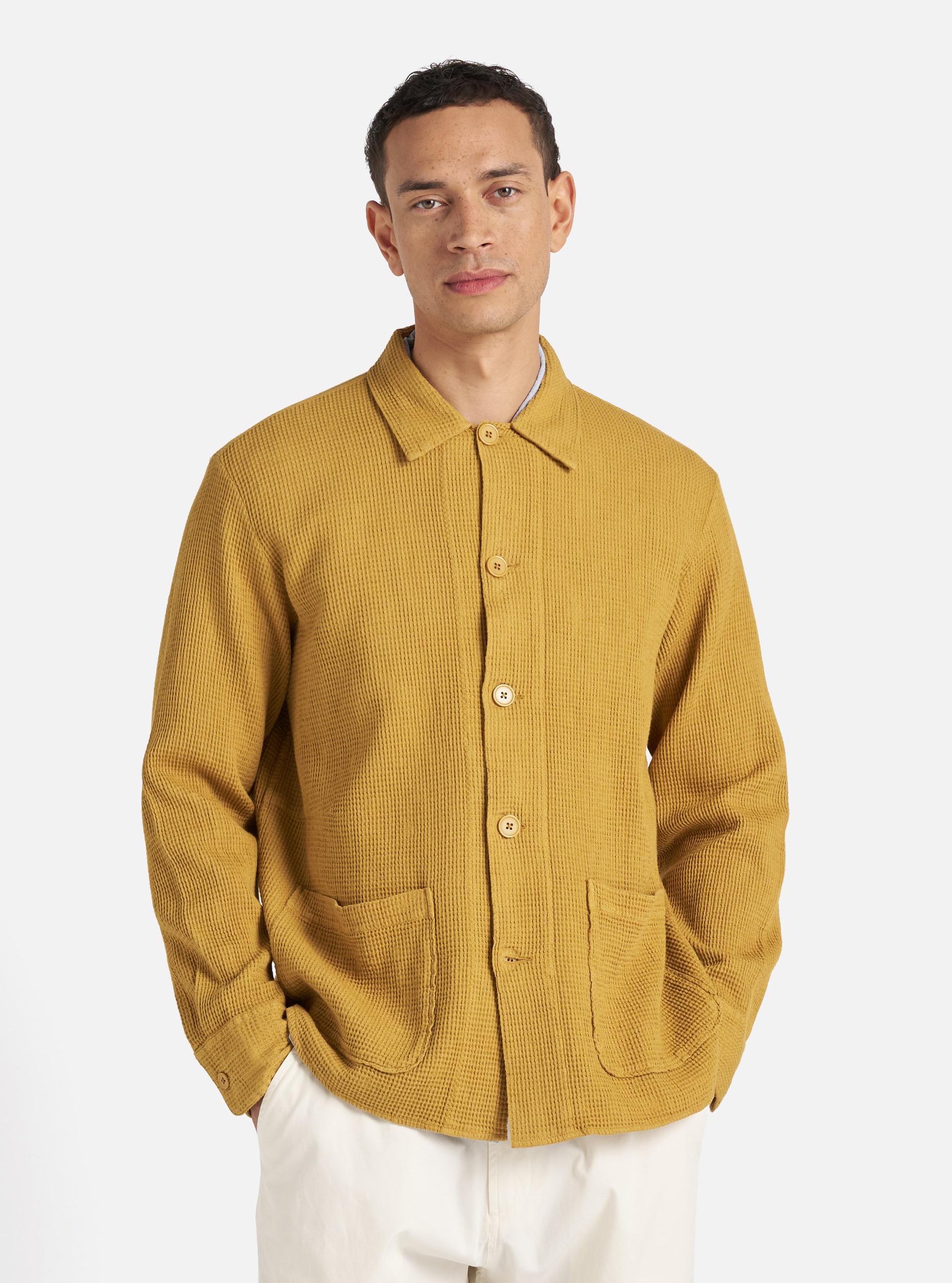 Universal Works Travail Overshirt in Camel Japanese Waffle Product Image