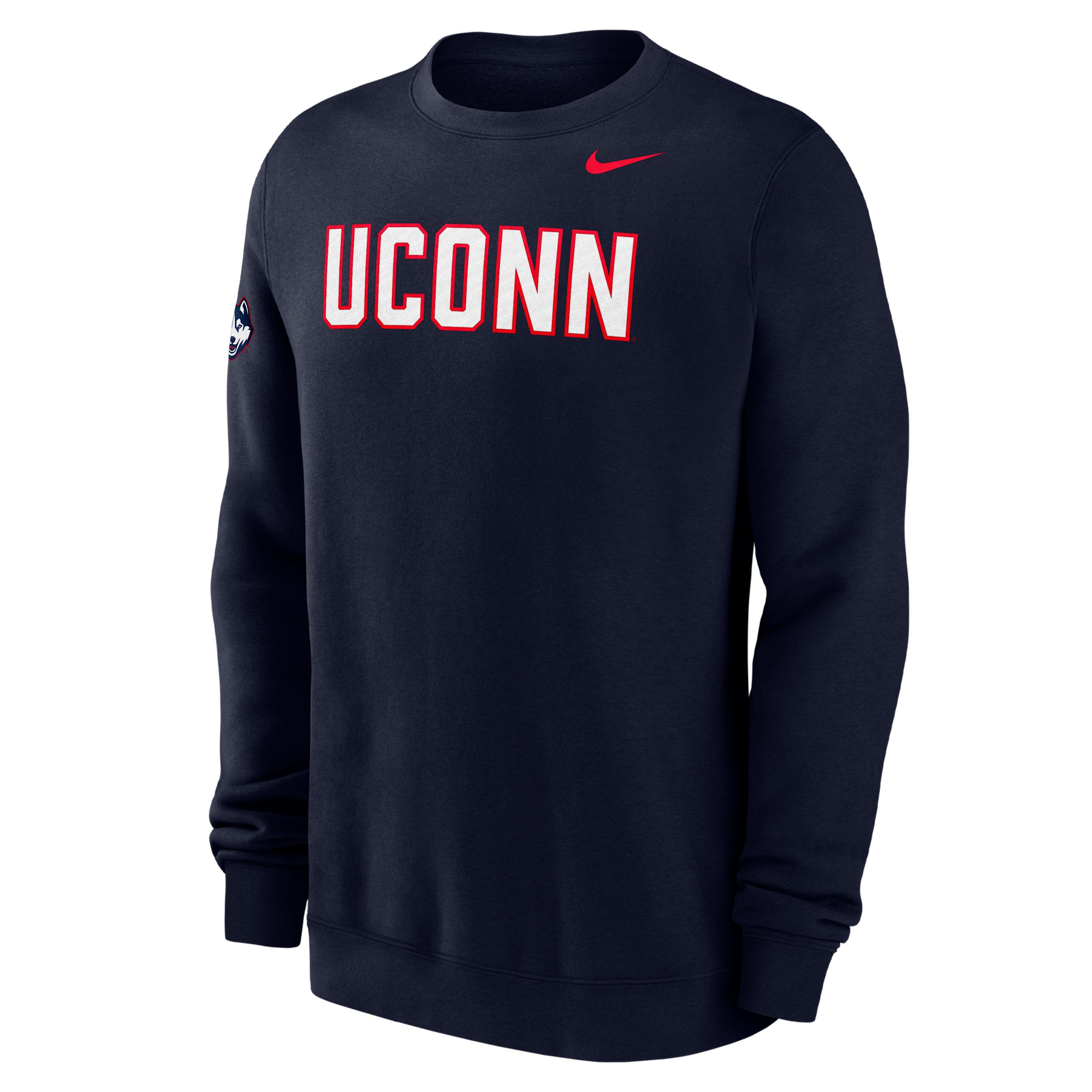 UConn Club Fleece Men's Nike College Crew-Neck Sweatshirt Product Image