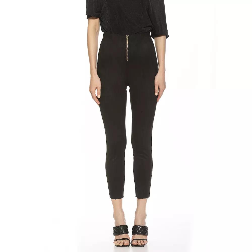 Women's ALEXIA ADMOR Faux Suede Fitted Skinny Pants, Size: 8, Black Product Image