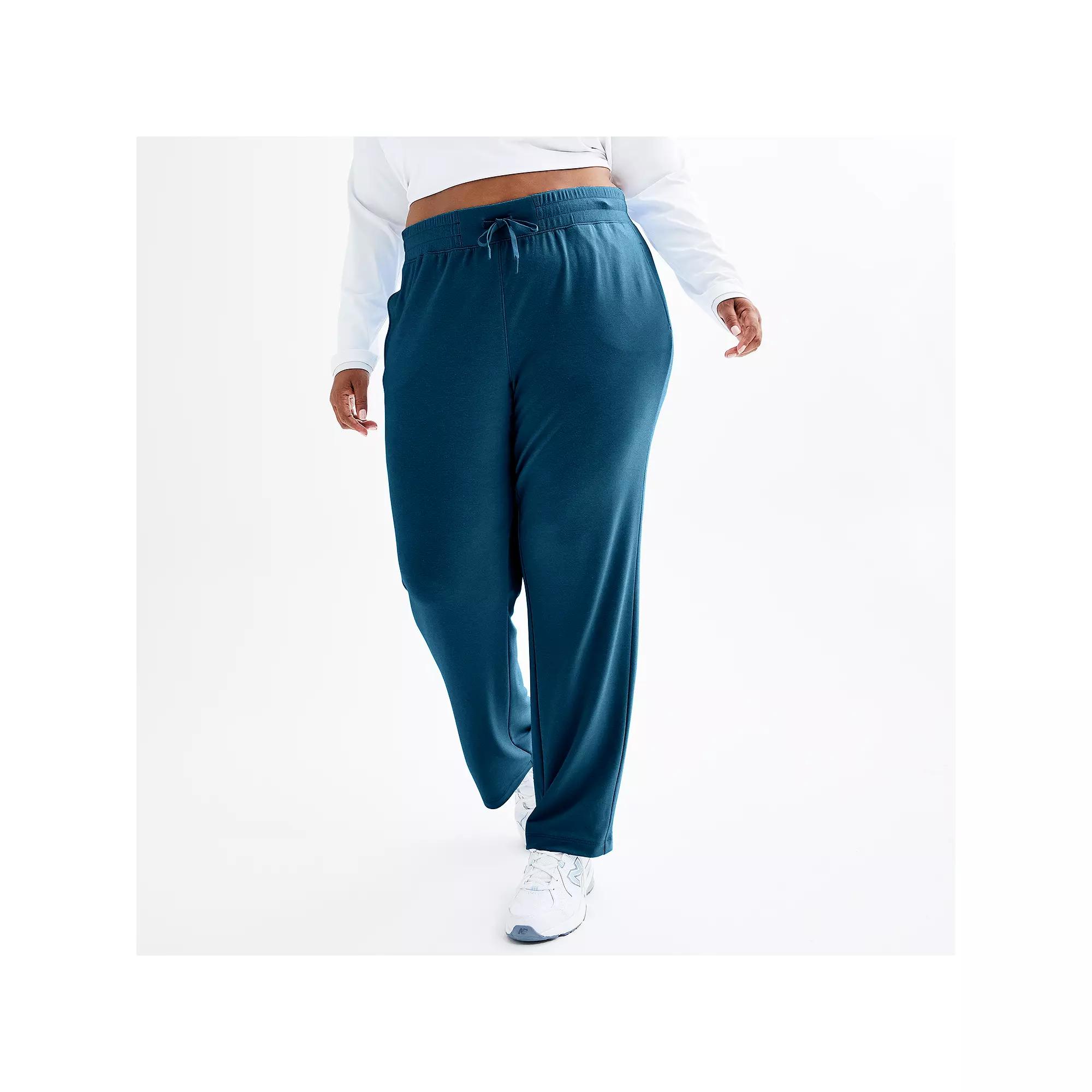 Plus Size Tek Gear® Straight Leg French Terry Pants, Women's, Size: 4XL, Blue Crayon Product Image