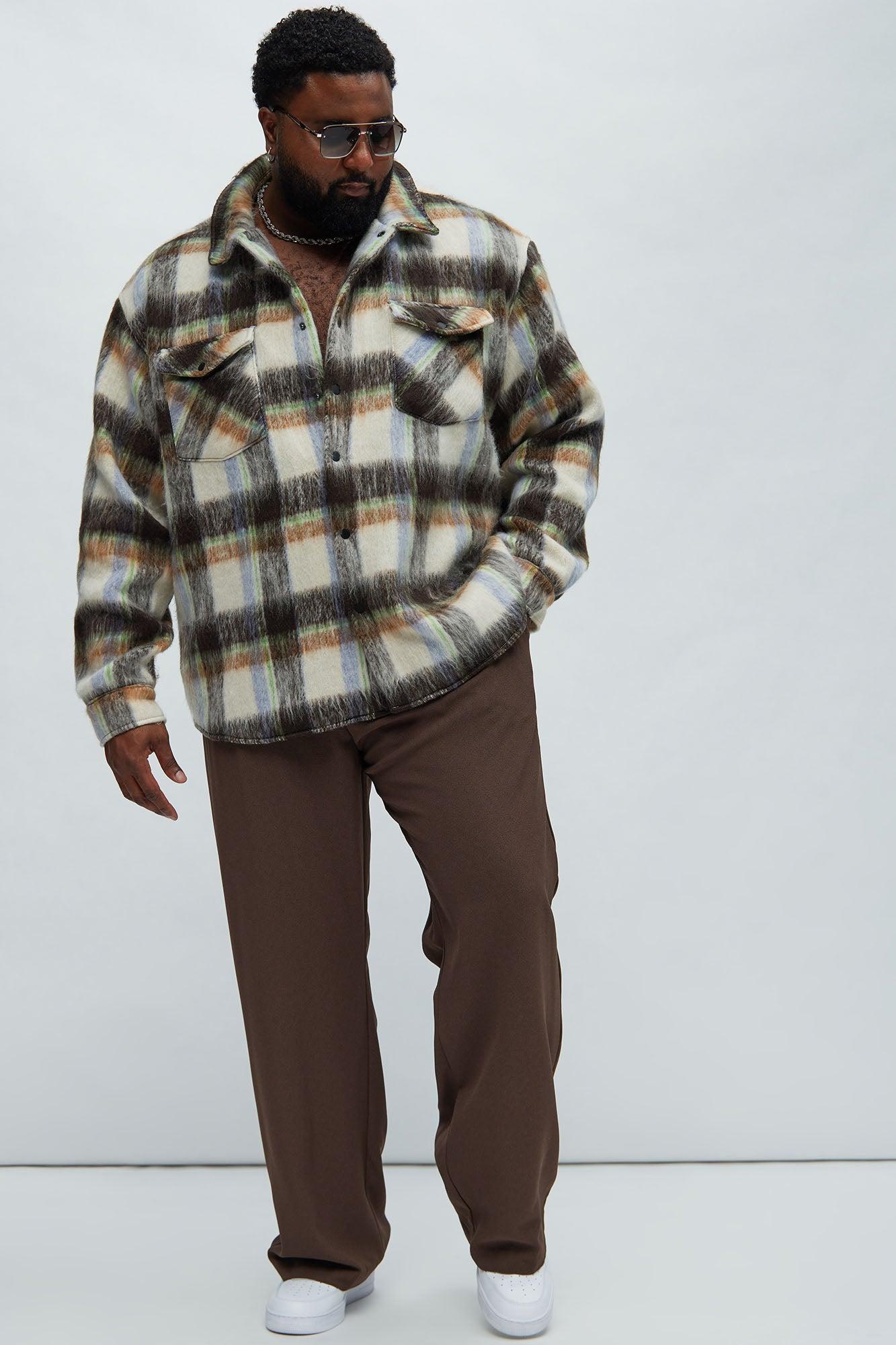 Aurora Mohair Oversized Shirt - Brown/combo Product Image